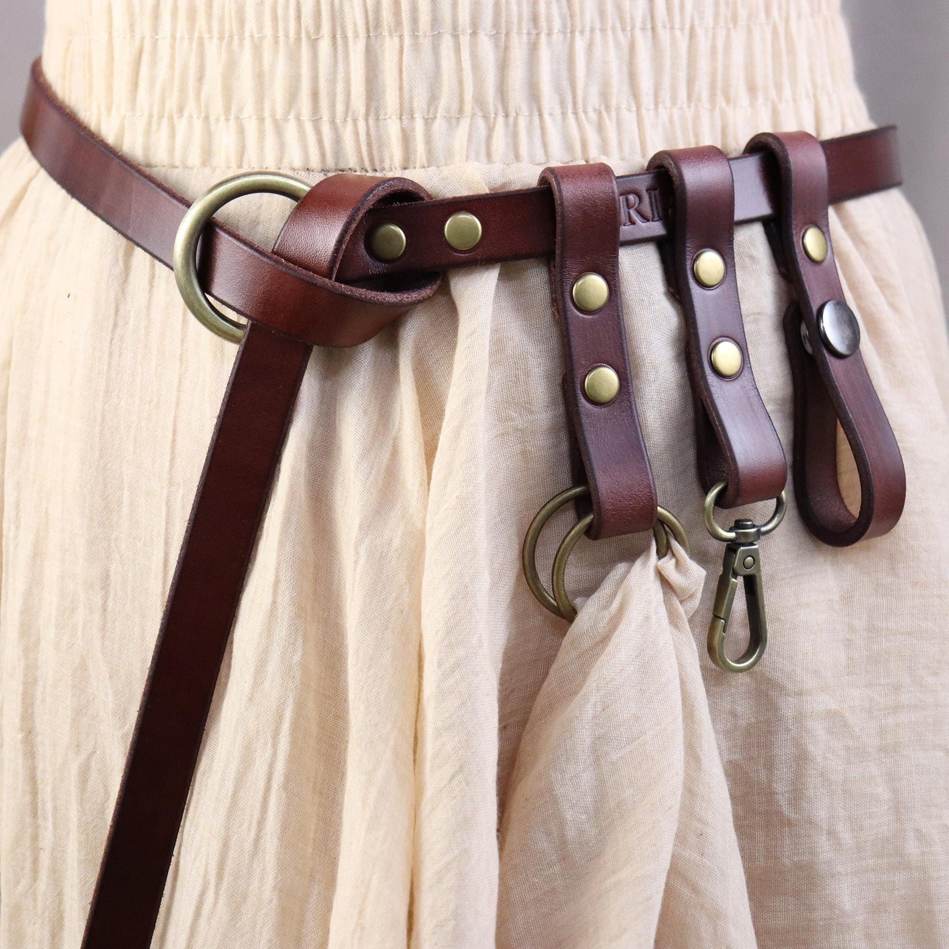 Viking Costume & LARP - Medieval Leather Bracer, Belt and Pouch for Halloween Cosplay, Viking