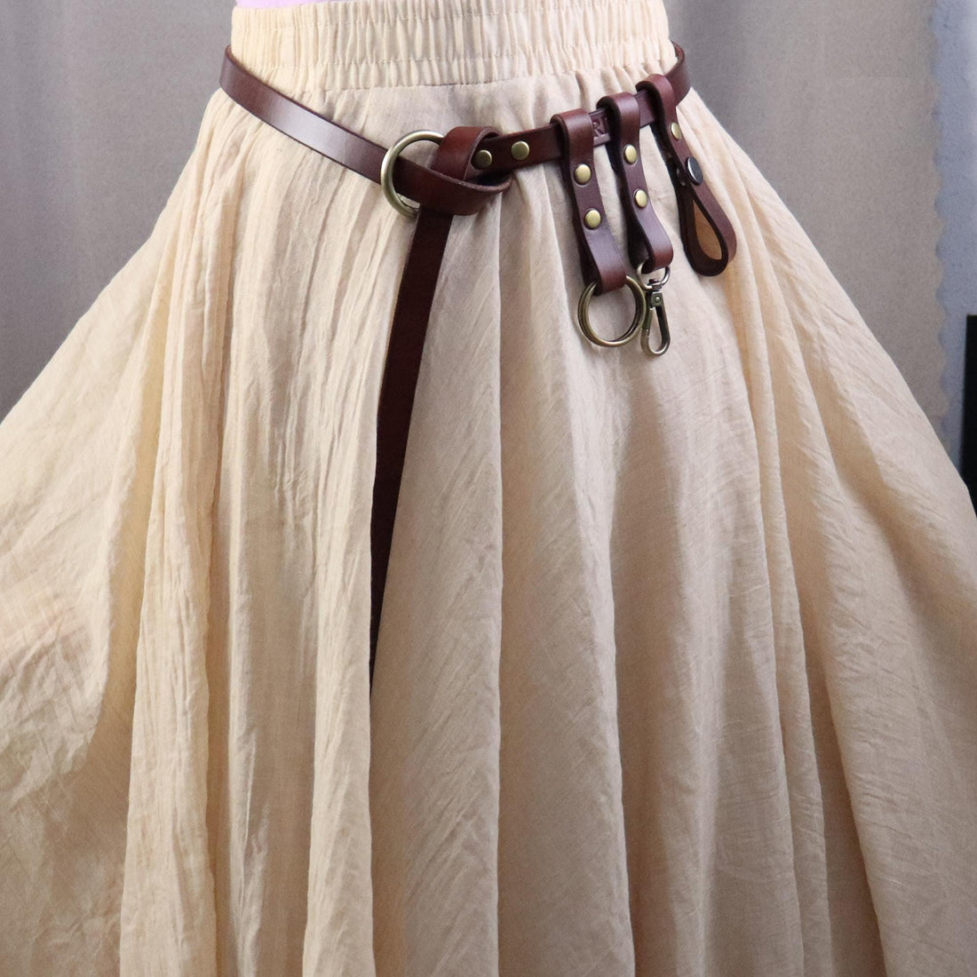 Viking Costume & LARP - Leather Skirt Hikes Belt, Renaissance Viking Cosplay