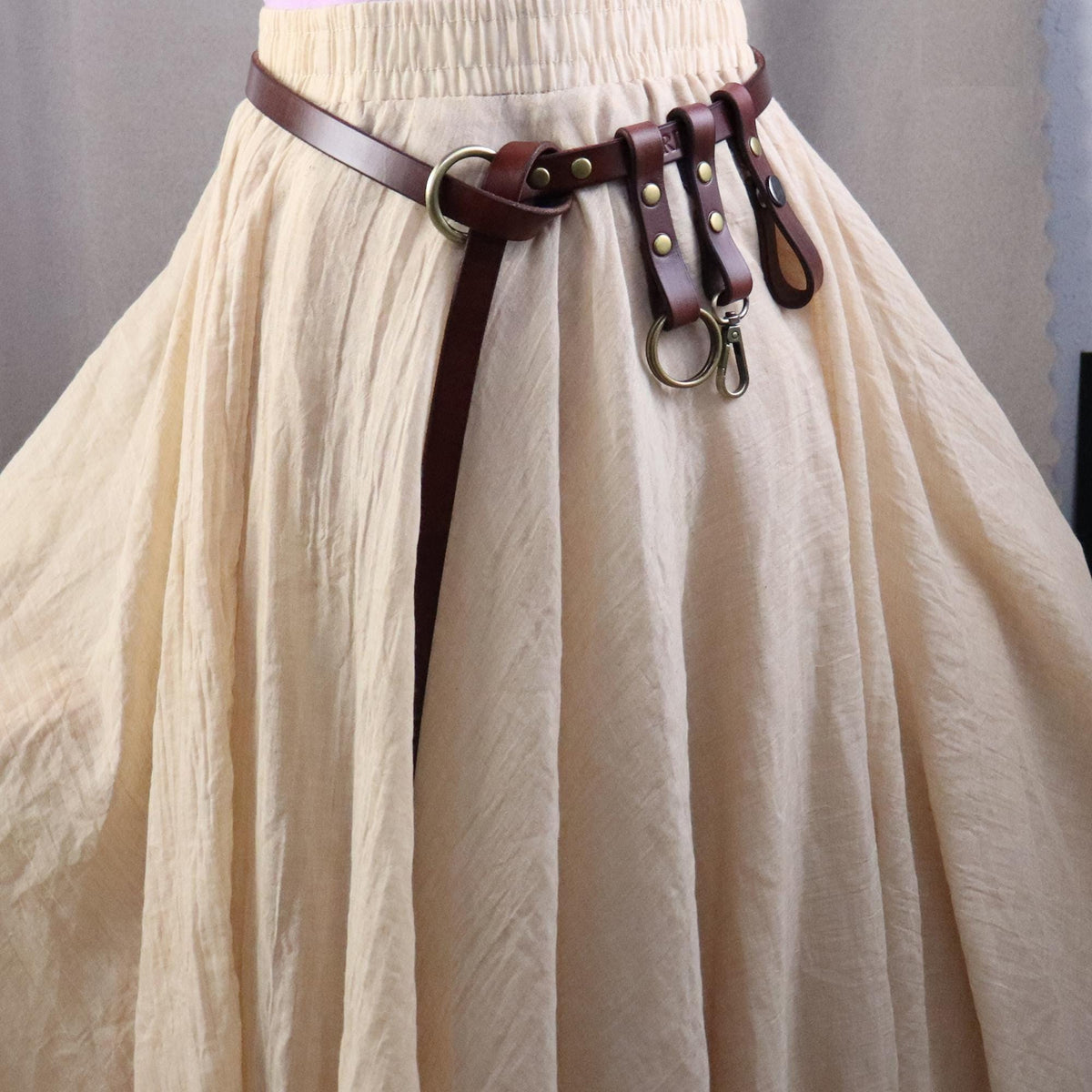 Viking Costume & LARP - Leather Skirt Hikes Belt, Renaissance Viking Cosplay
