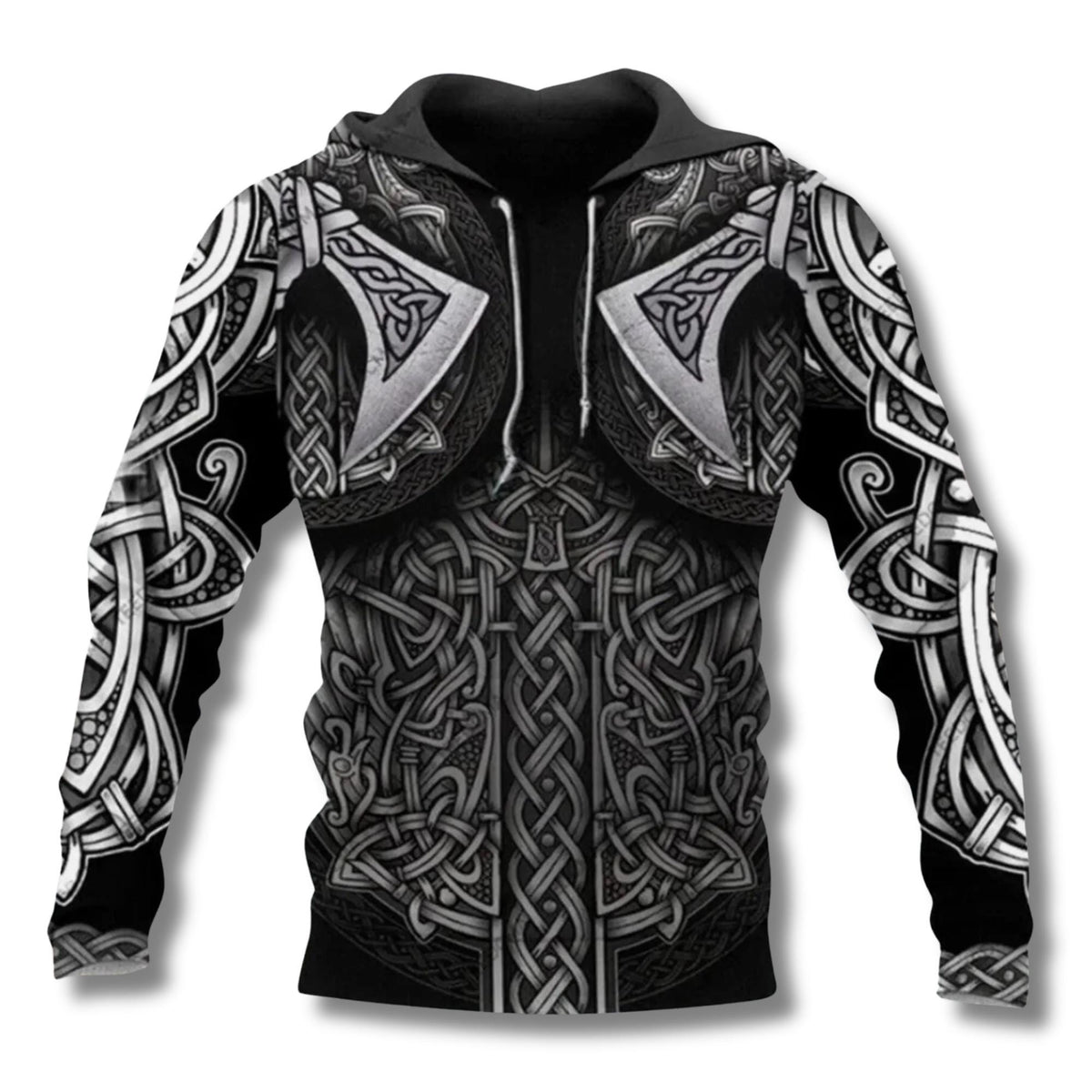 Viking Odin Hoodie for Men, Norse God Warrior Pullover