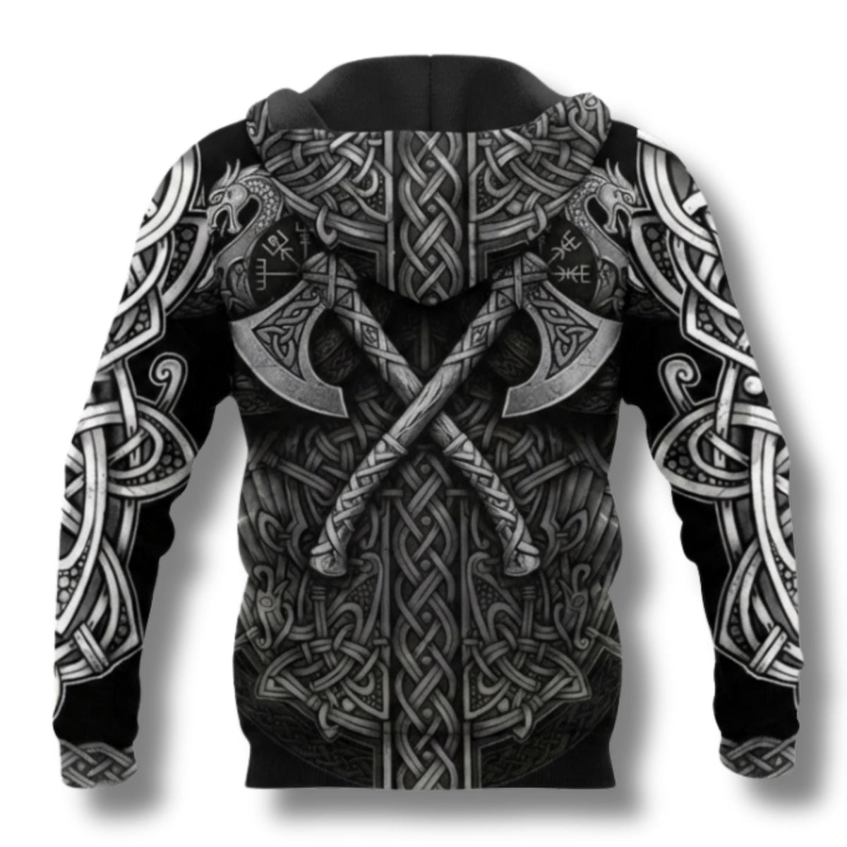 Viking Odin Hoodie for Men, Norse God Warrior Pullover
