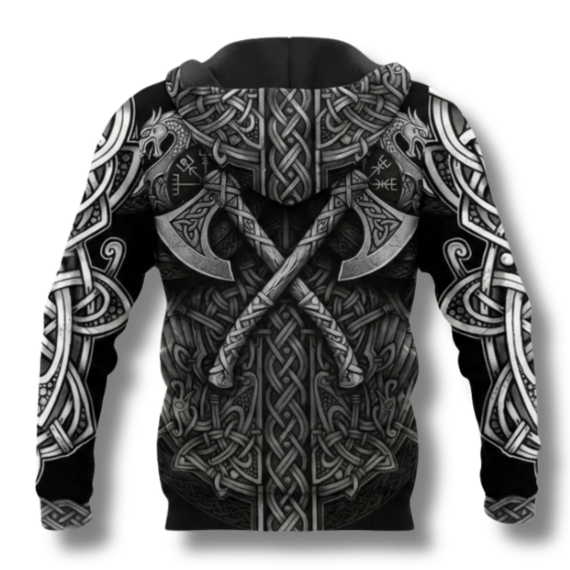 Viking Odin Hoodie for Men, Norse God Warrior Pullover
