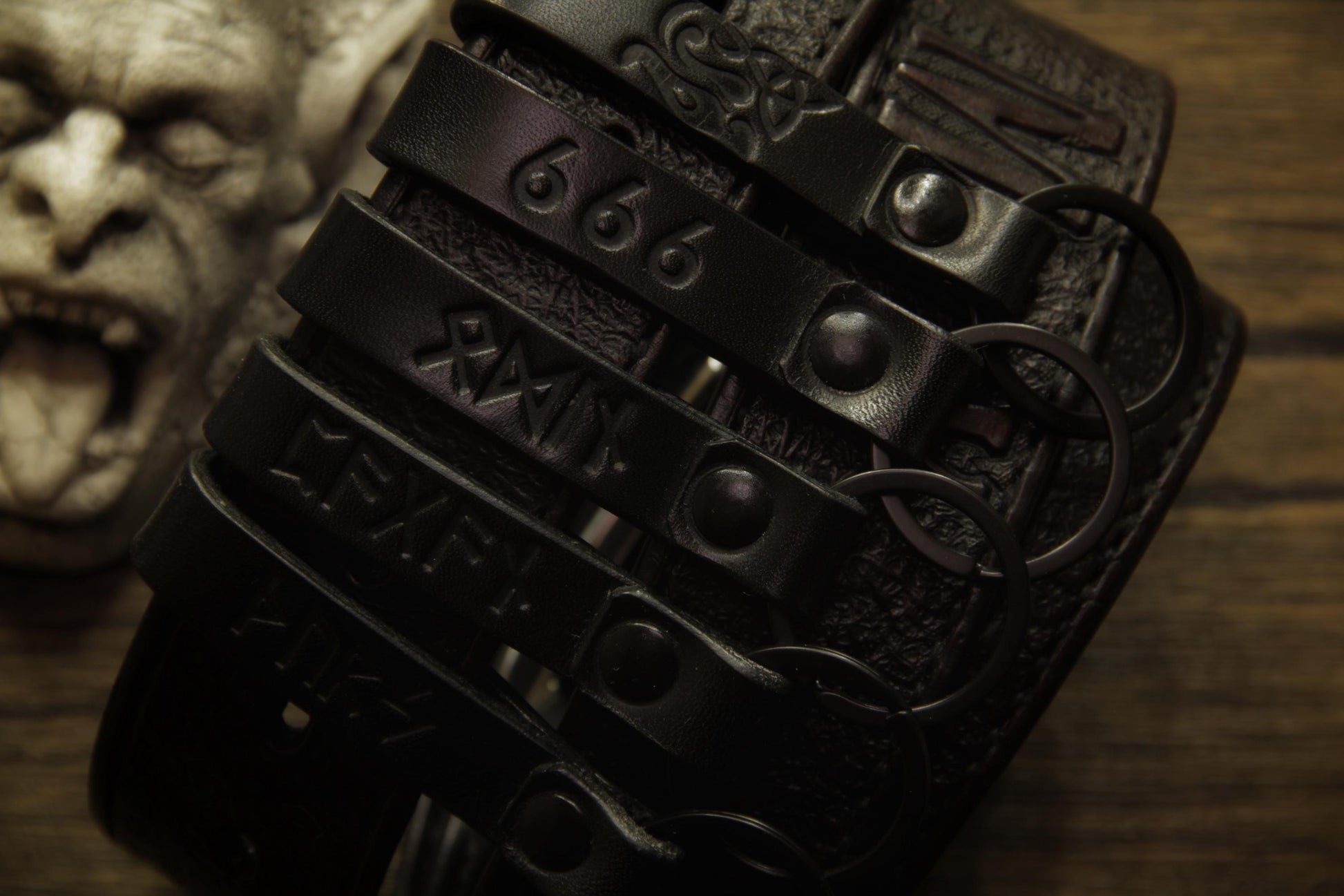 Viking Leather Accessory - Key fob "Head of Jormungandr". A personalized gift for Vikings.