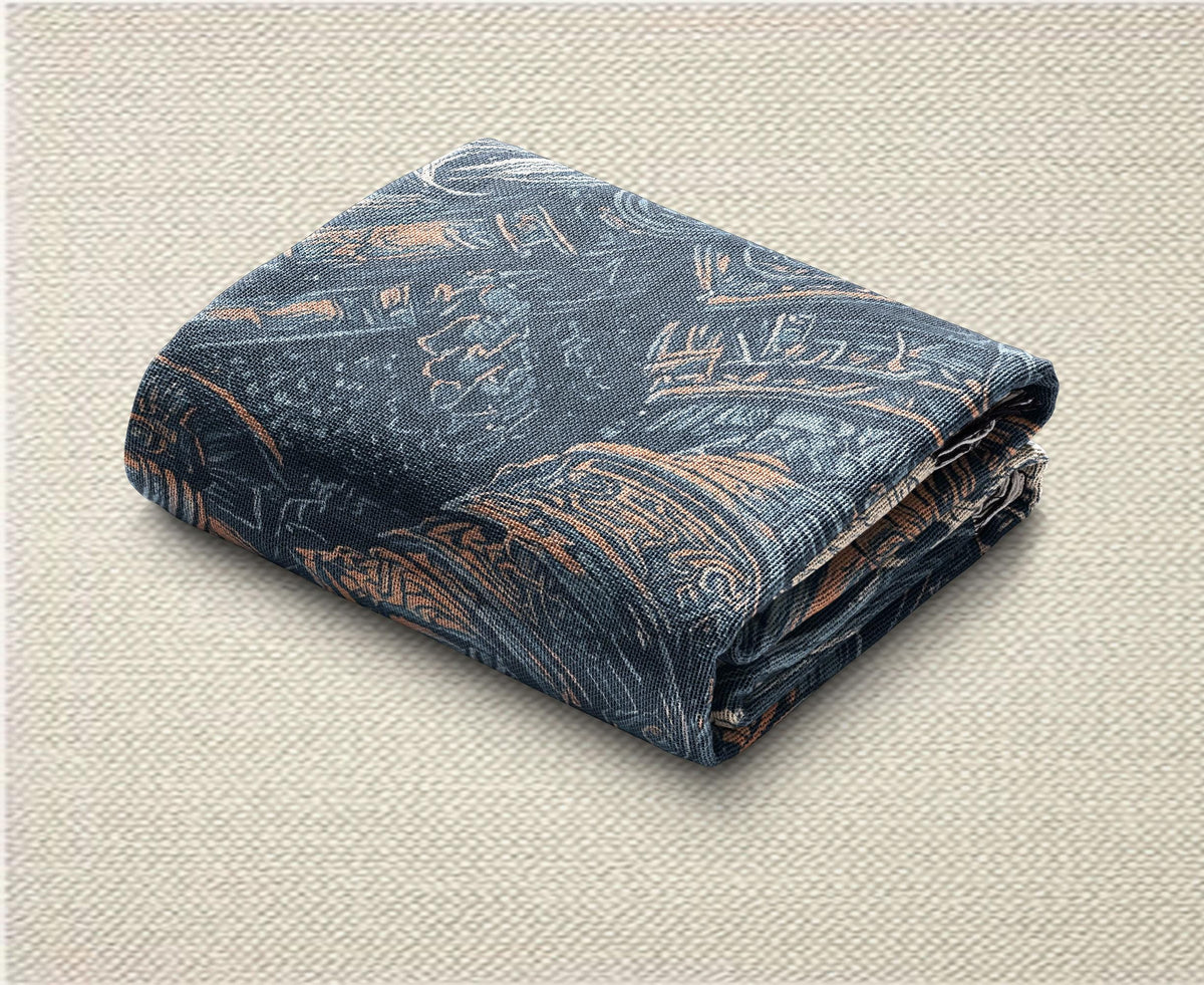 Viking Blanket - Epic Viking Warrior 100% Cotton Woven Blanket, Norse Mythology Home Decor Throw