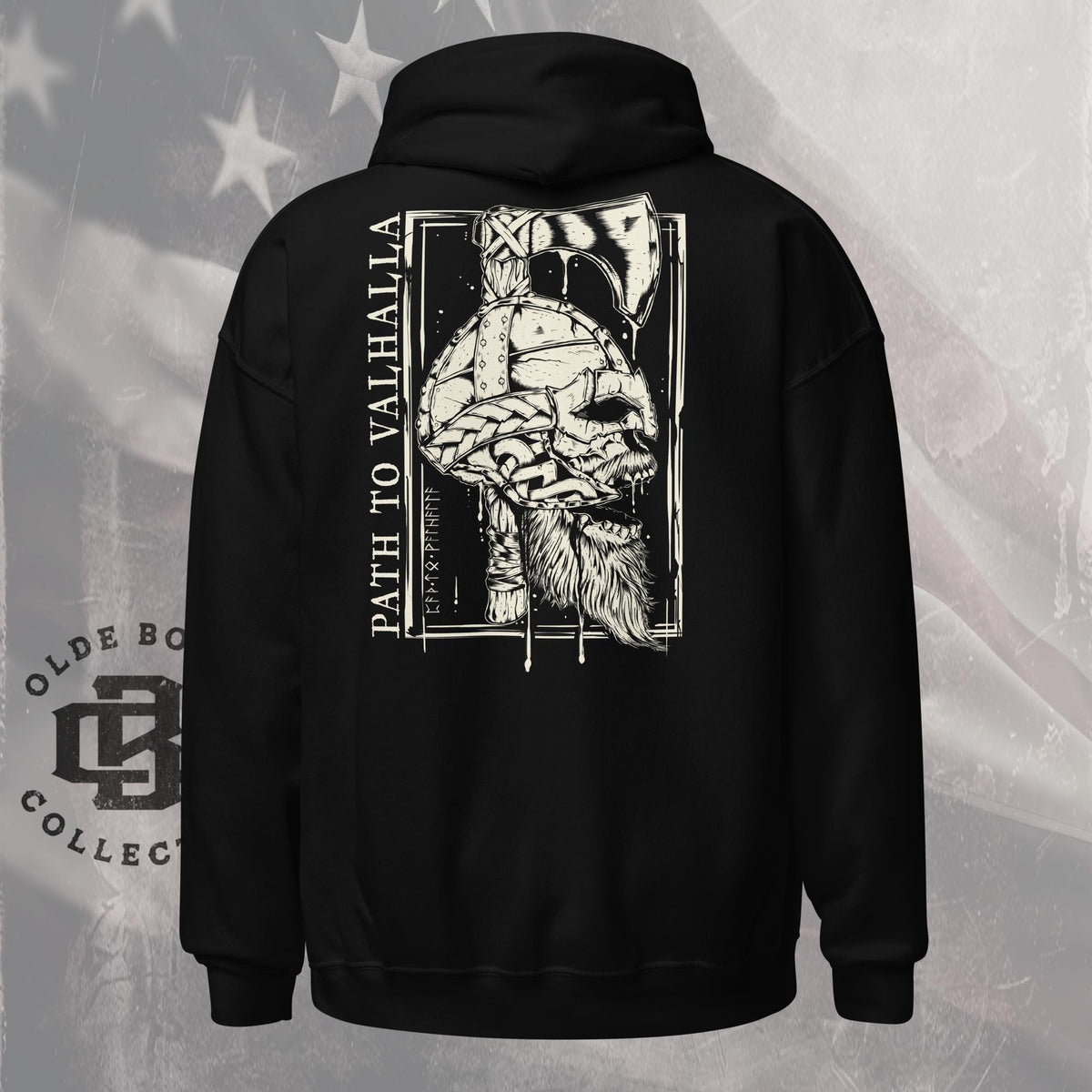 Viking Valhalla Hoodie - Path to Valhalla Viking Hoodie, Norse Warrior Graphic