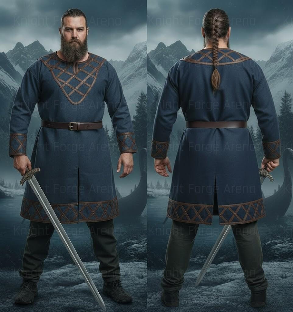 Viking Jacket - Viking Wool Klappenrock Coat, Early Medieval Warrior Tunic, Handcrafted Jacket