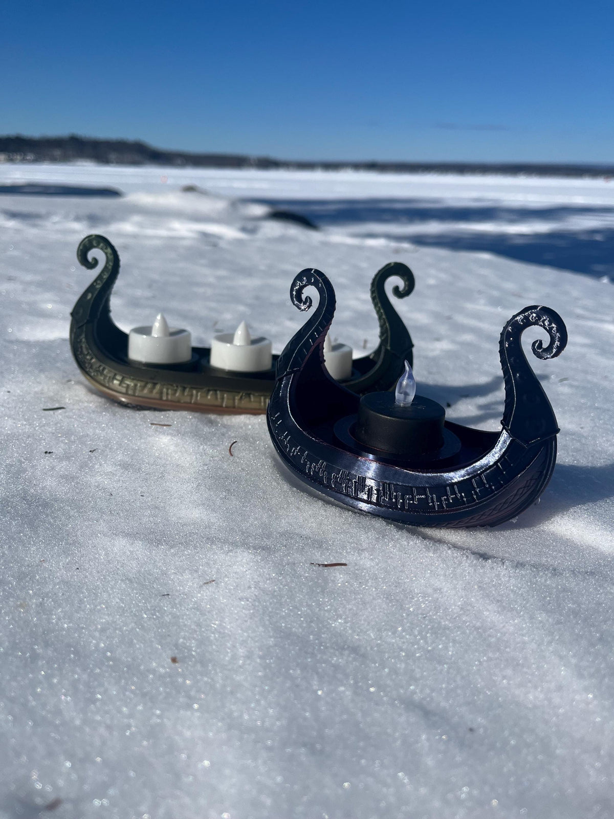 Viking Longship Home Decor - Viking Longship Tealight Holder: Kraken Design, Nordic Decor