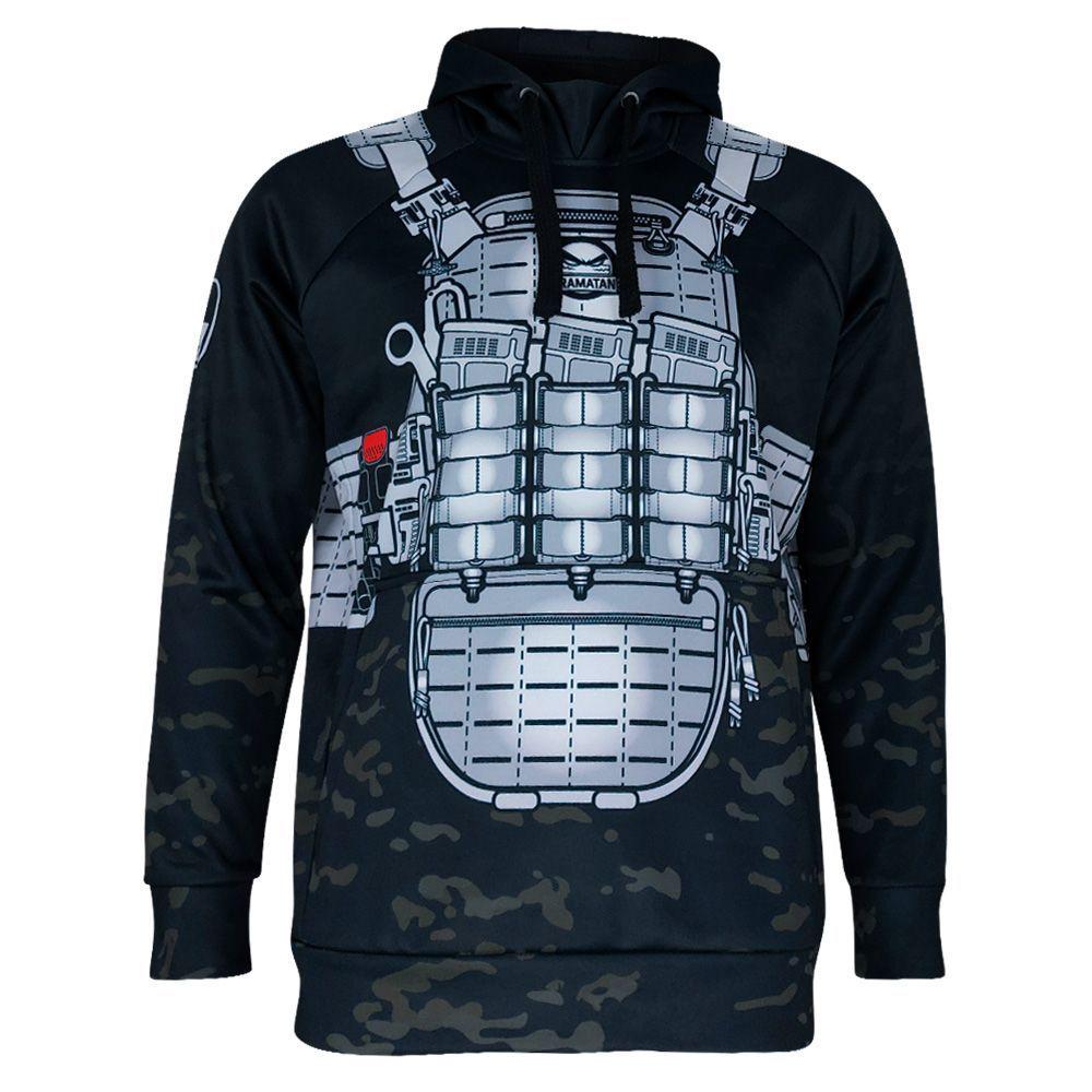 Viking Vegvisir Compass Hoodie - Runic Vegvisir Trident Hoodie - Norse Mythology, CoolMax Lined