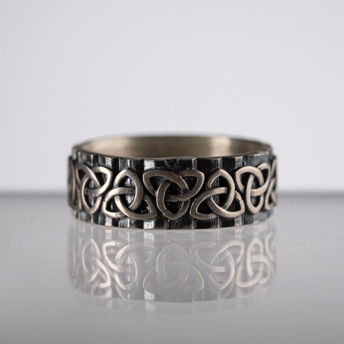 Viking Rune Ring - Viking's Rune Protection Ring, Sterling Silver Dragon of Sword Multi Symbolic