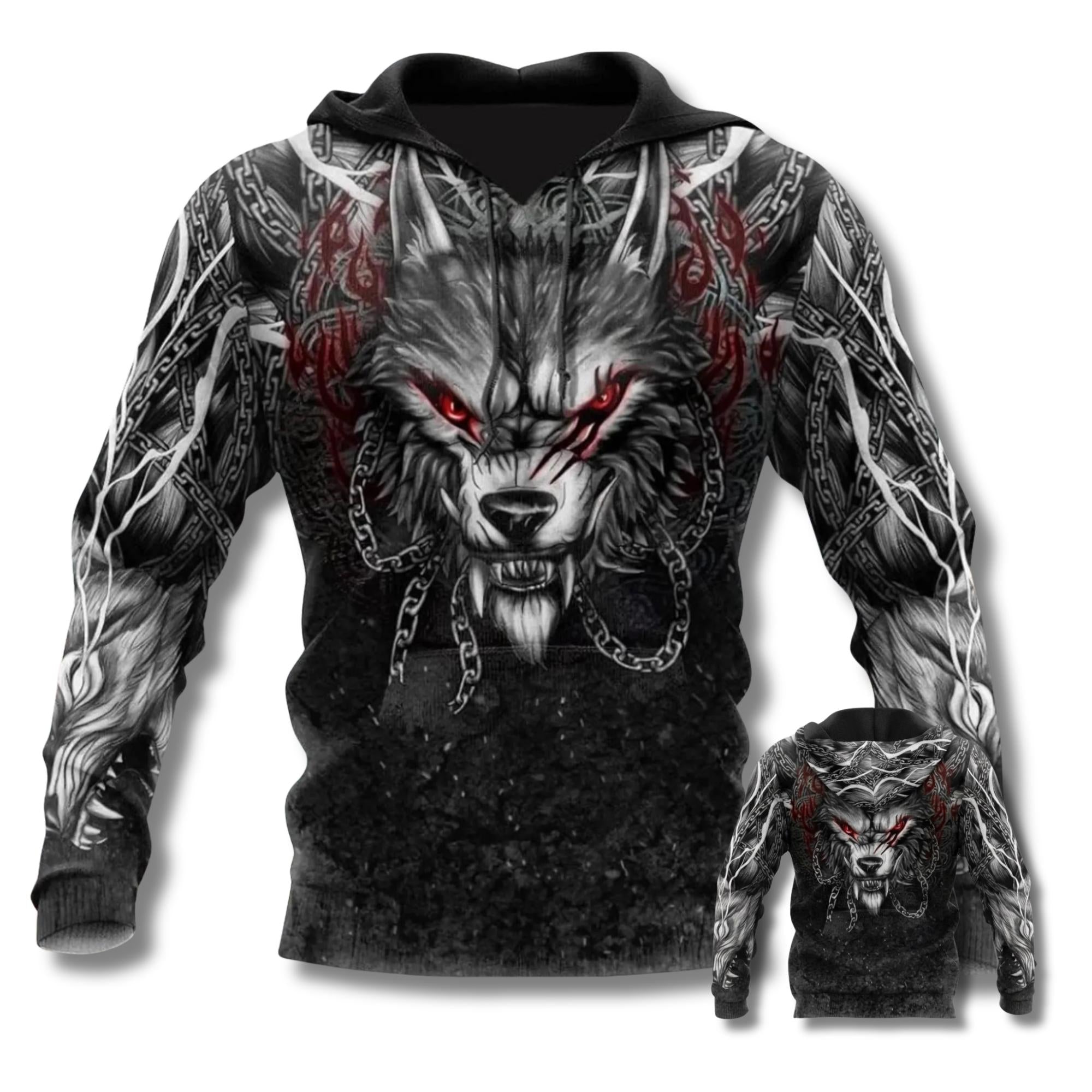 Viking Hoodie - Viking Armor Hoodie, Medieval Warrior All Over Print Pullover, Norse Axe Chainmail