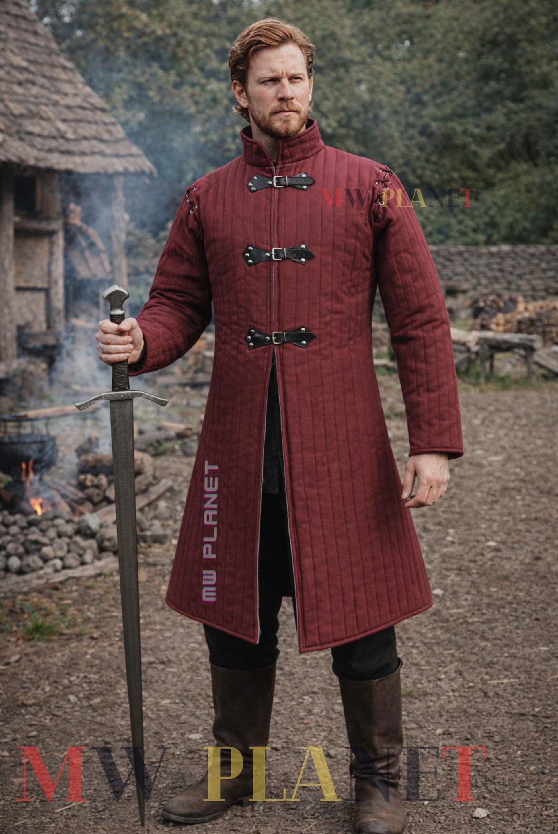 Viking Jacket - Medieval Viking Cotton Gambeson: SCA LARP Padded Aketon Jacket