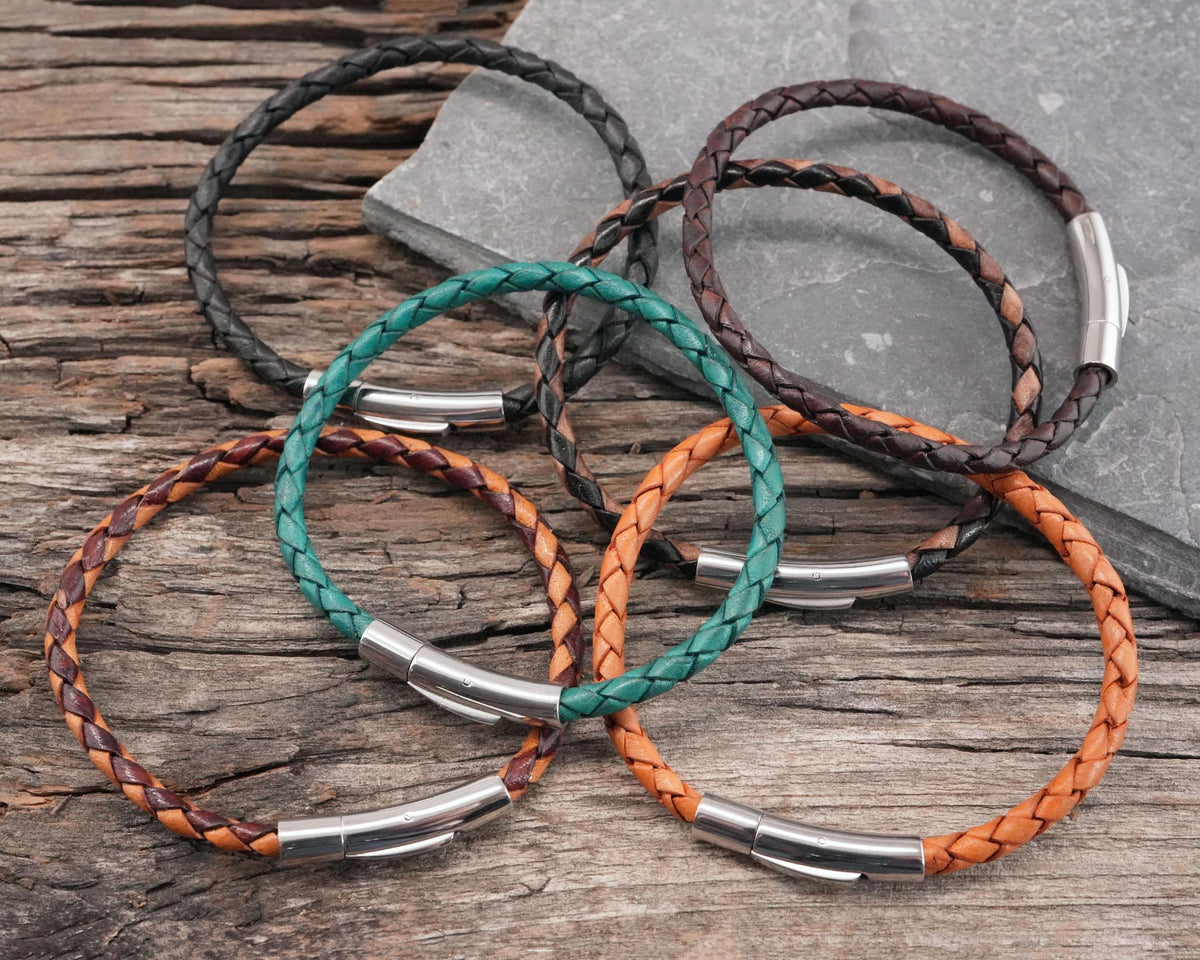 Viking Vegvisir Compass Bracelet - Viking Braided Leather Bracelet – Norse Runes, Celtic Knot