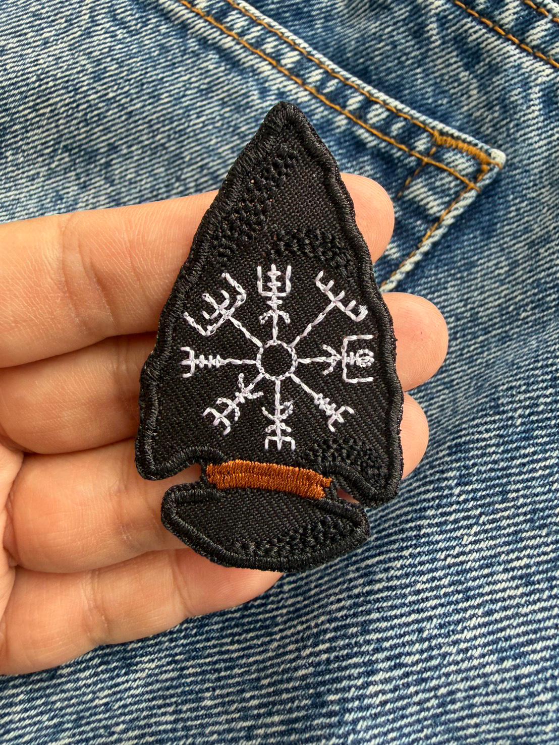Viking Raven Jacket - Viking Warrior Raven Embroidered Patch, Norse Mythology Nordic Jacket Back