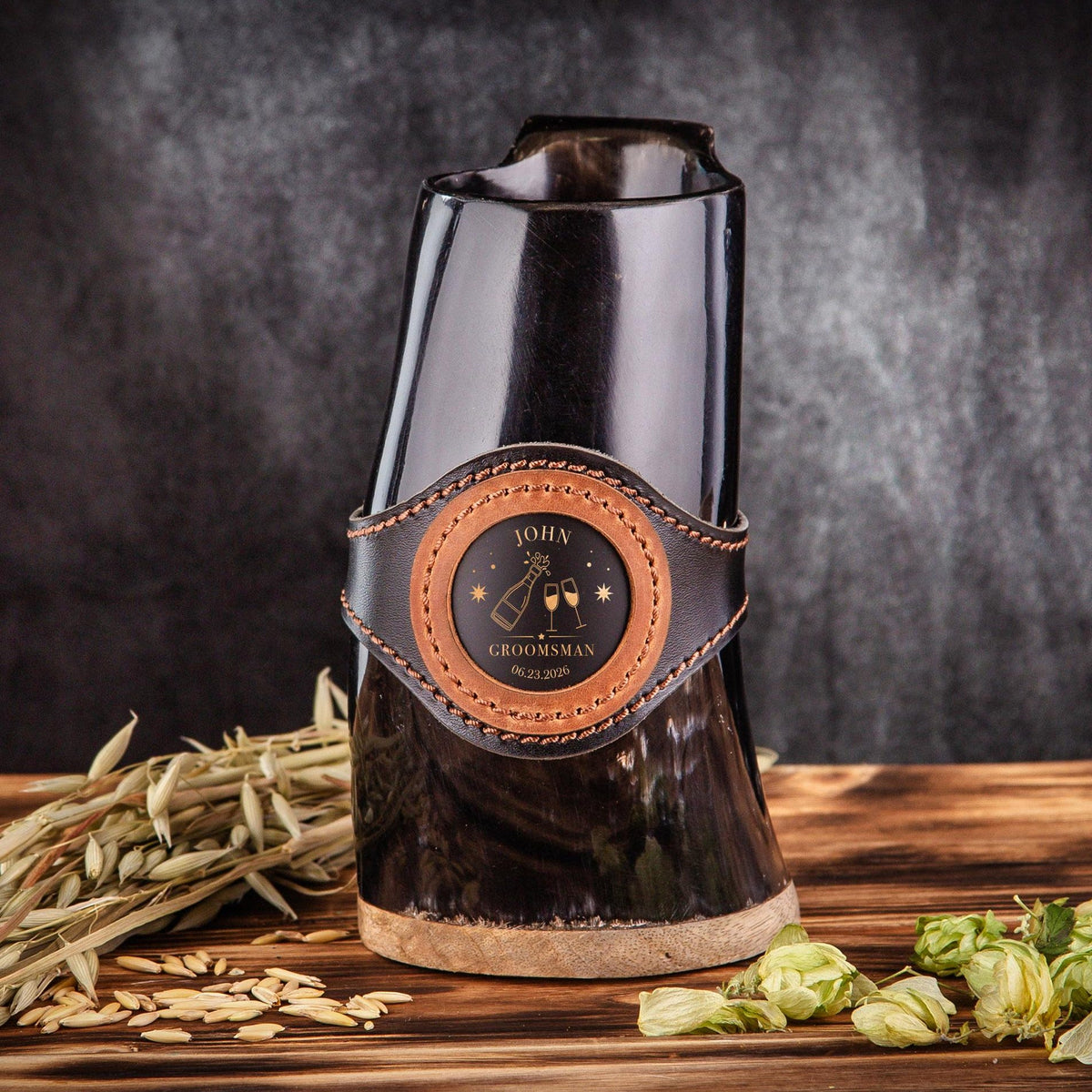 Viking Mug - Handmade Viking Horn Mug, Authentic Natural Ox Horn Tankard, 8 oz Drinking Mug for