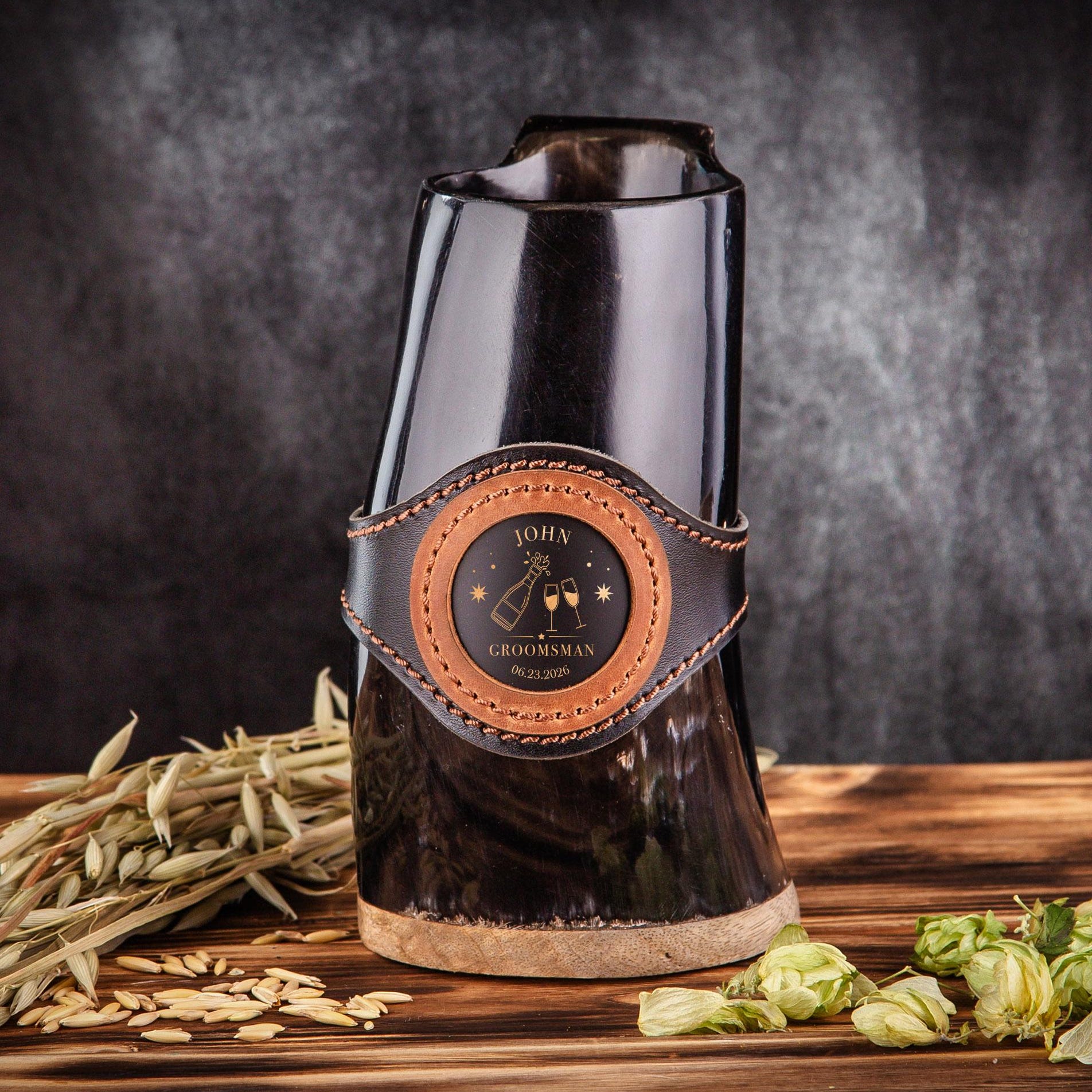 Viking Mug - Handmade Viking Horn Mug, Authentic Natural Ox Horn Tankard, 8 oz Drinking Mug for