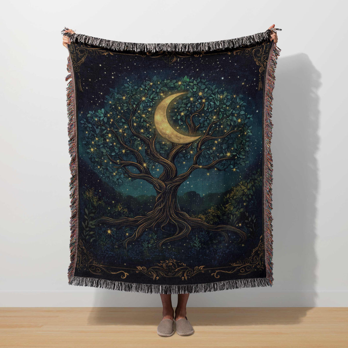 Viking Yggdrasil Tree of Life Blanket - Yggdrasil Minky Large Blanket 60x80, Tree of Life Throw