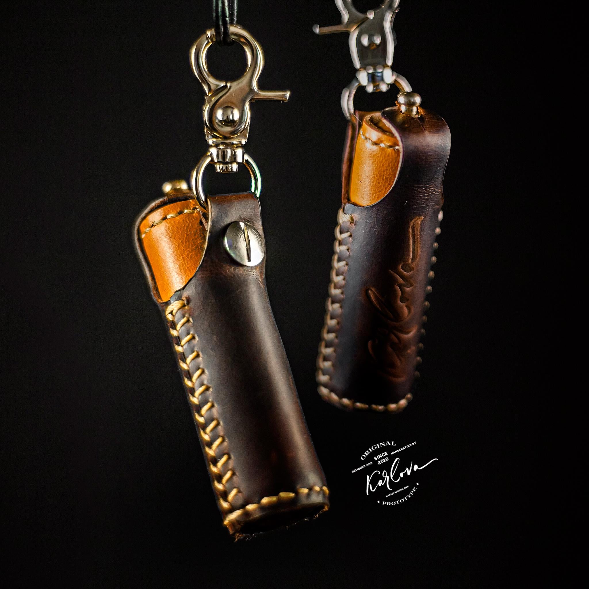 Viking Leather Accessory - Key fob "Head of Jormungandr". A personalized gift for Vikings.