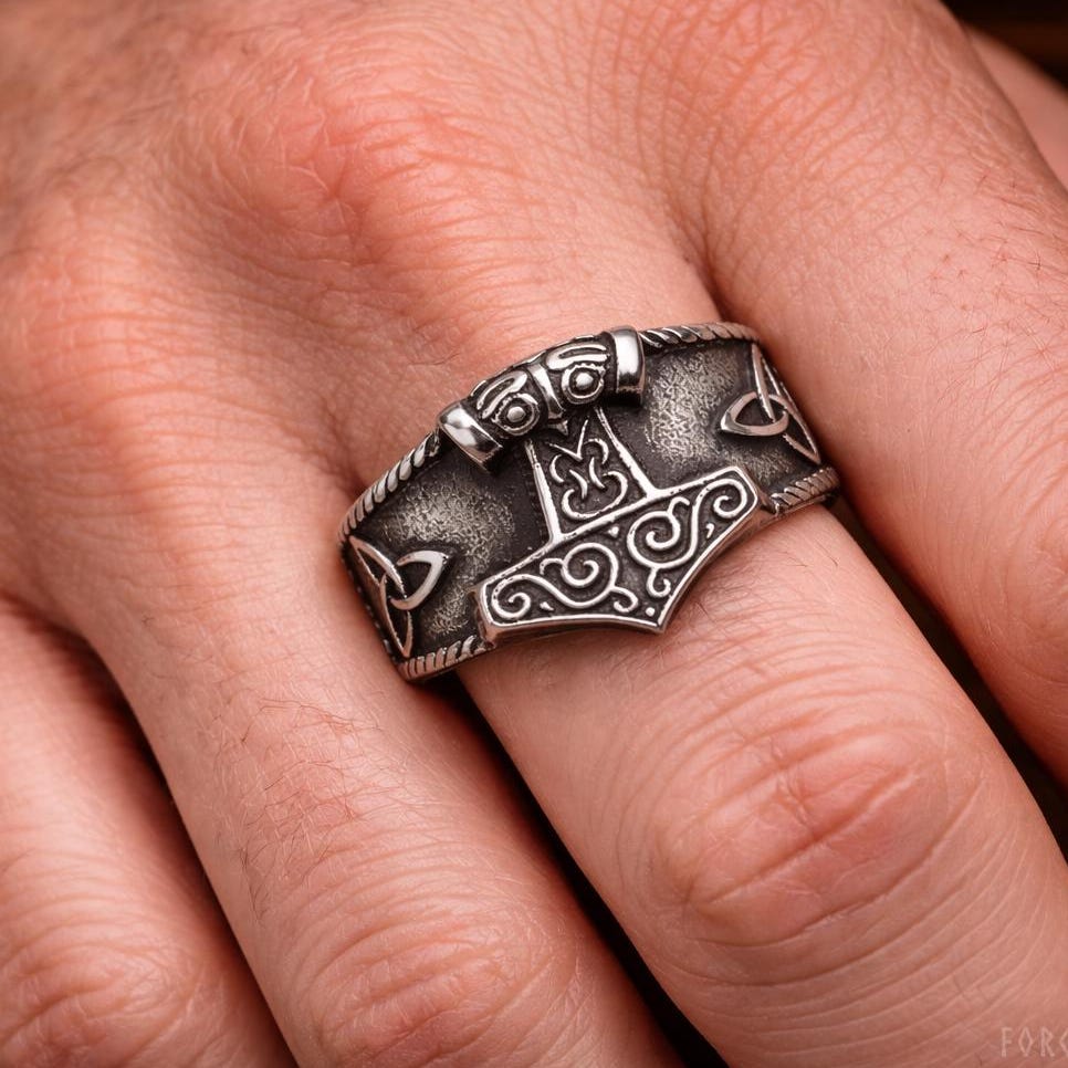 Viking Home Decor - Viking Black Bracelets ''old-school'' Set – Norse Symbols Stainless Steel Cuff