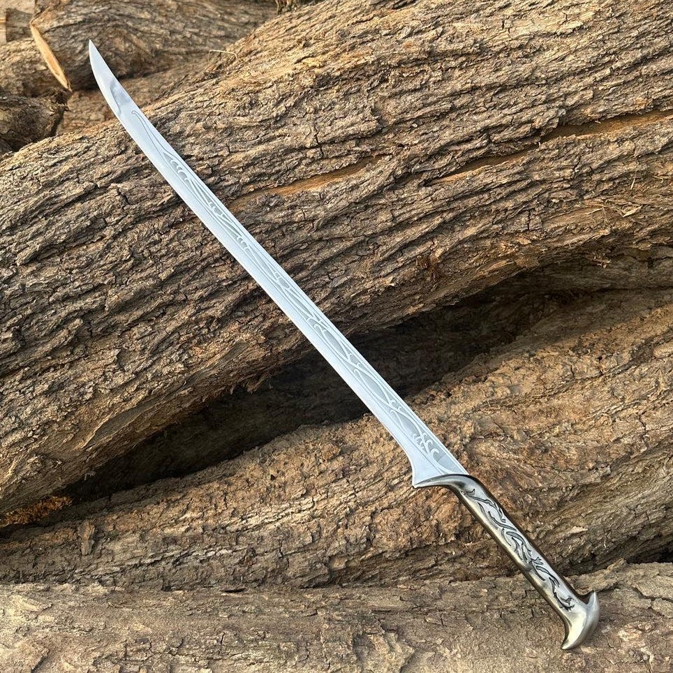 Viking Weapon Replica - Handmade Damascus Steel Celtic Leaf Sword, Viking Medieval Display Sword