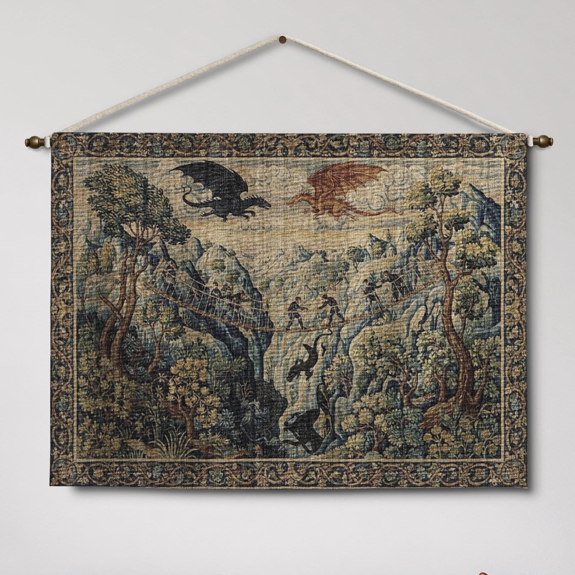 Viking Raven Blanket - Viking Longship Tapestry Wall Hanging Norse Raven Fjord Wall Art Large Wall