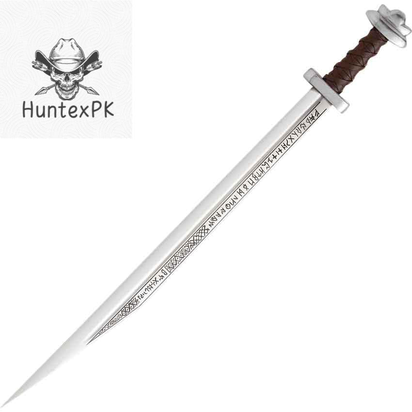 Viking Weapon Replica - Custom Handmade Viking Seax – 26" Engraved 440C Steel Blade
