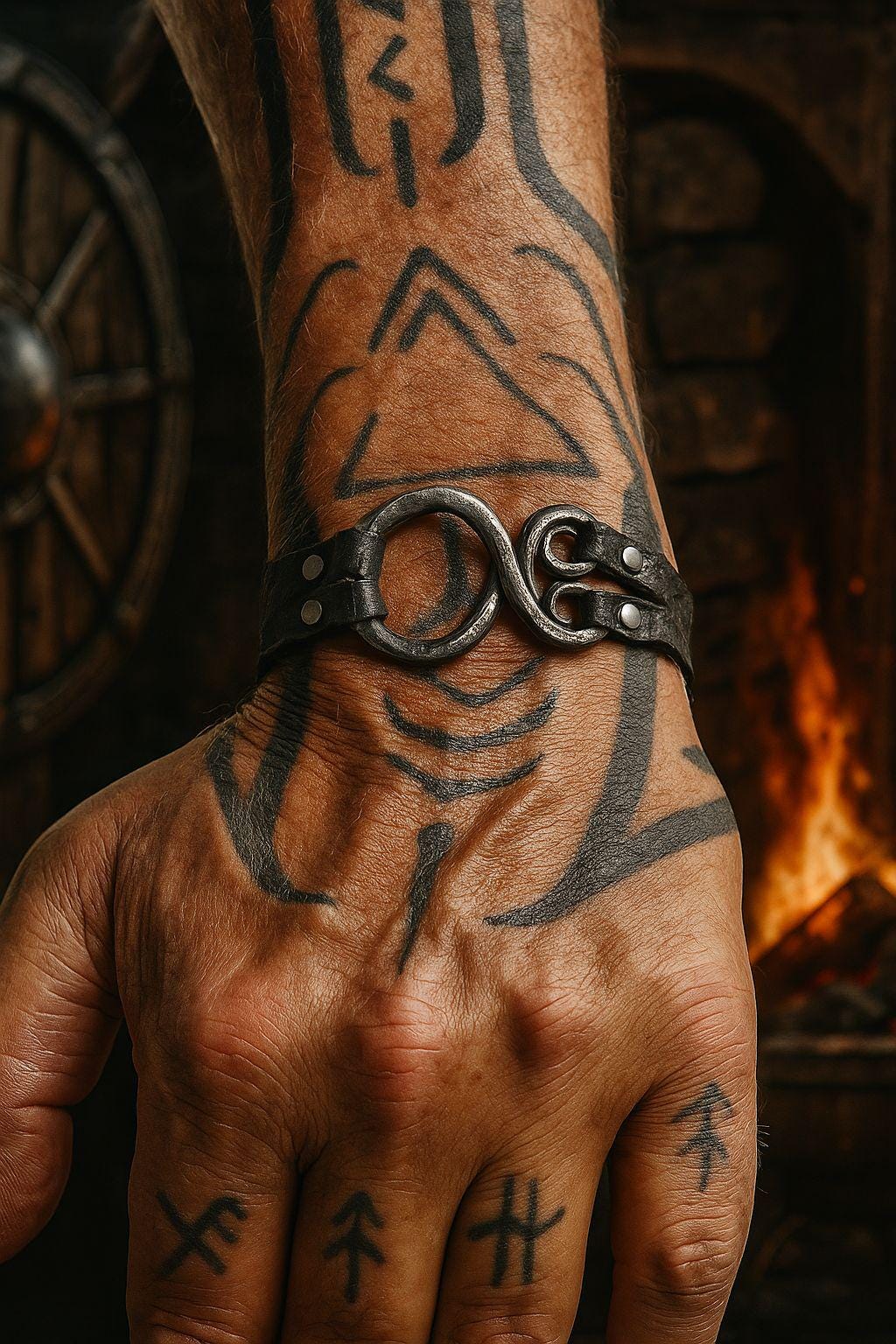Viking Bracelet - viking leather bracelet for man and women adjustable norse symbol bracelet