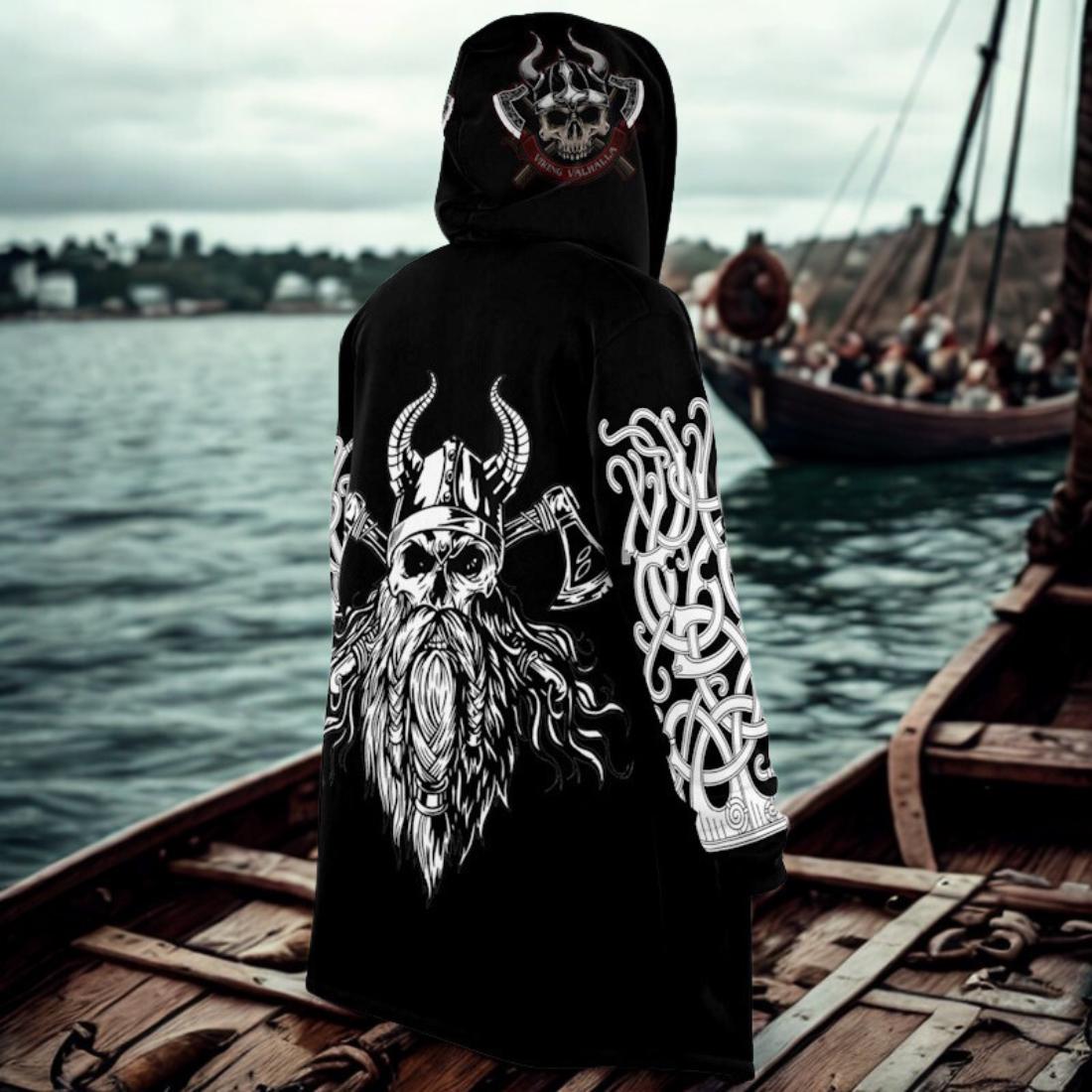 Viking Jacket - Viking Skull Hooded Jacket design with Zipper