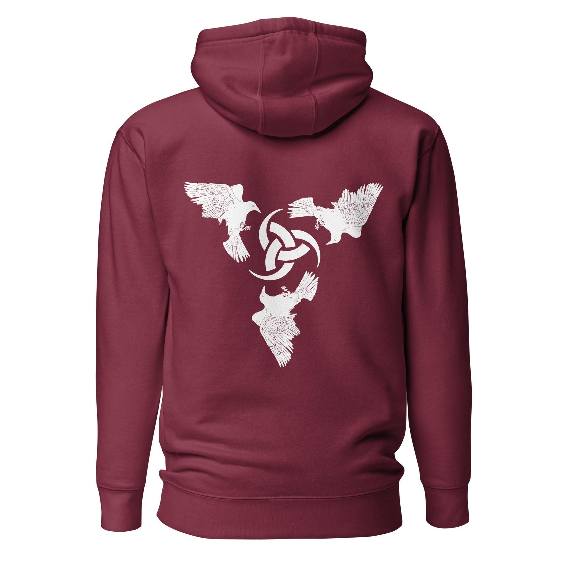 Viking Odin Hoodie - Viking Hoodie Celtic Knot Warrior Unisex Hoodie– Odin Horn Symbol with Ravens