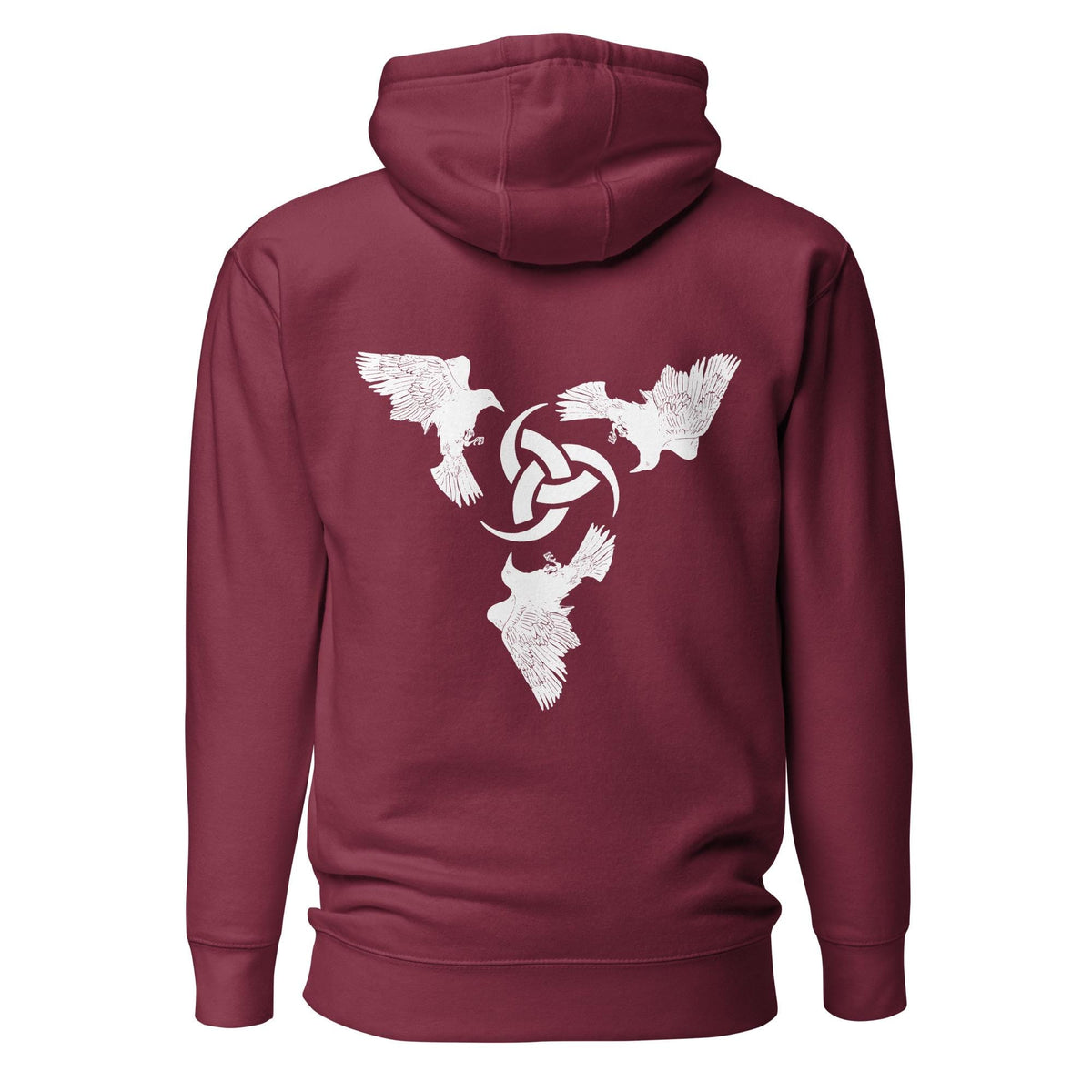 Viking Odin Hoodie - Viking Hoodie Celtic Knot Warrior Unisex Hoodie– Odin Horn Symbol with Ravens