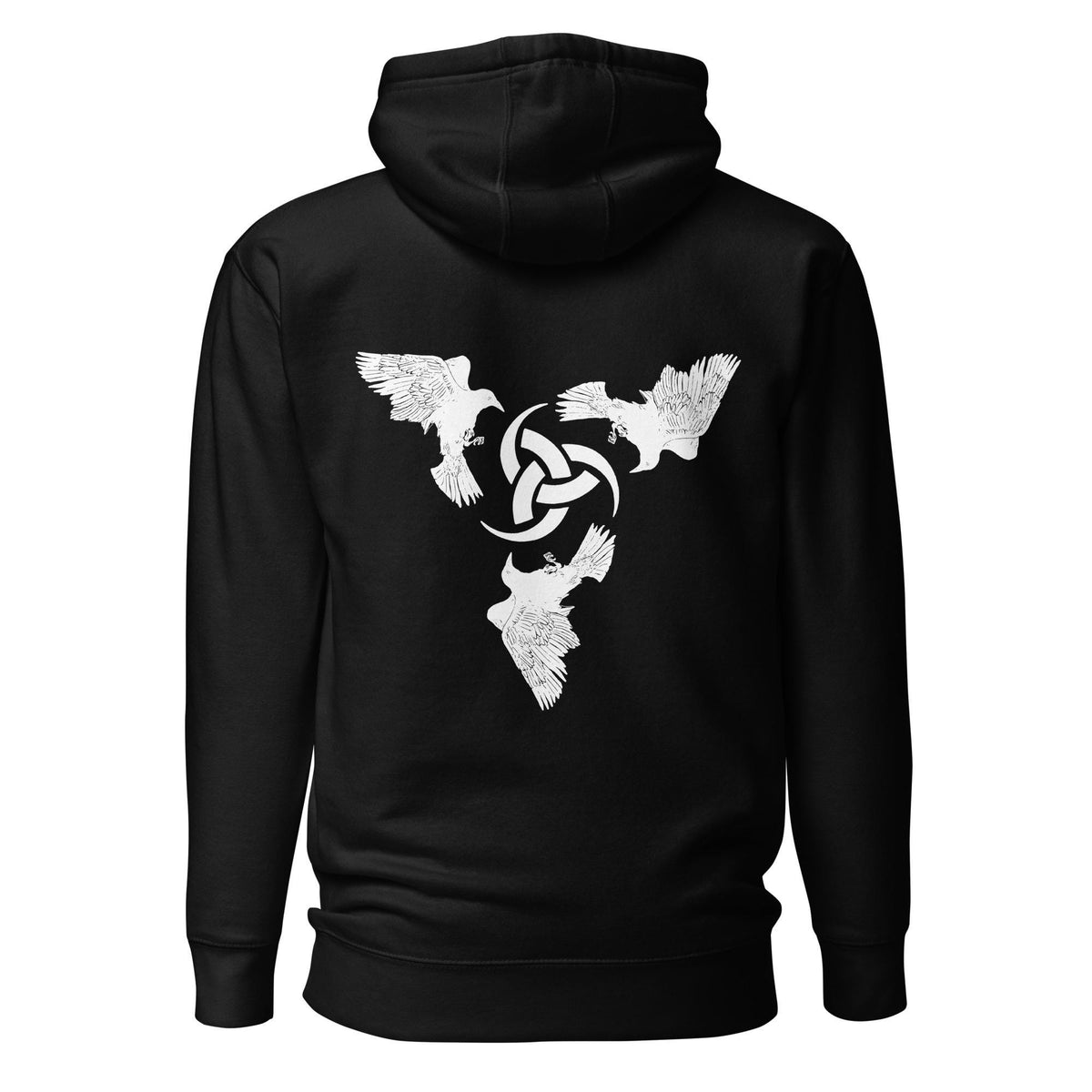 Viking Odin Hoodie - Viking Hoodie Celtic Knot Warrior Unisex Hoodie– Odin Horn Symbol with Ravens
