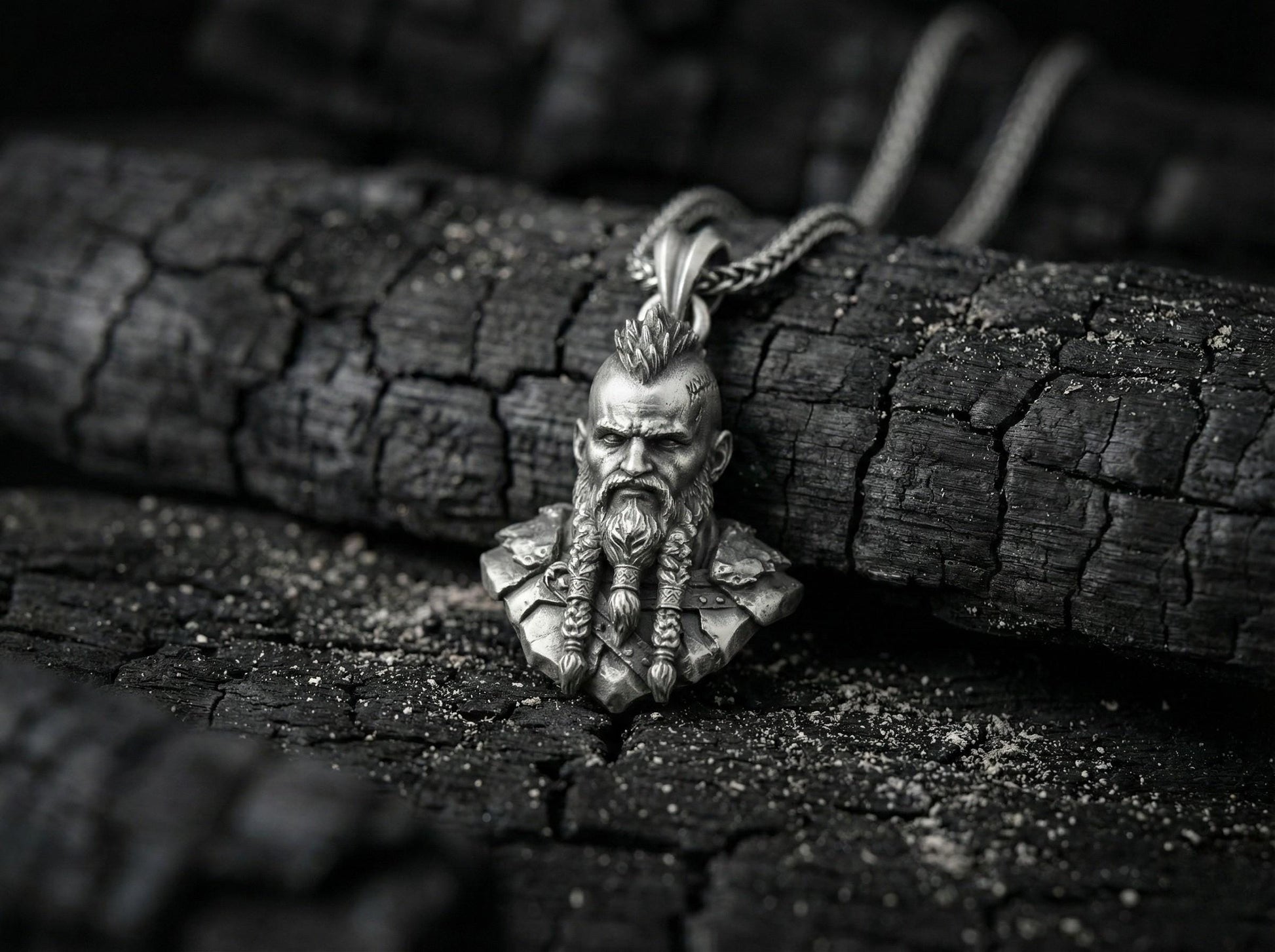 Viking Thor's Hammer Necklace - Viking Mjölnir Necklace - Thor Hammer with Skull and Rune Details