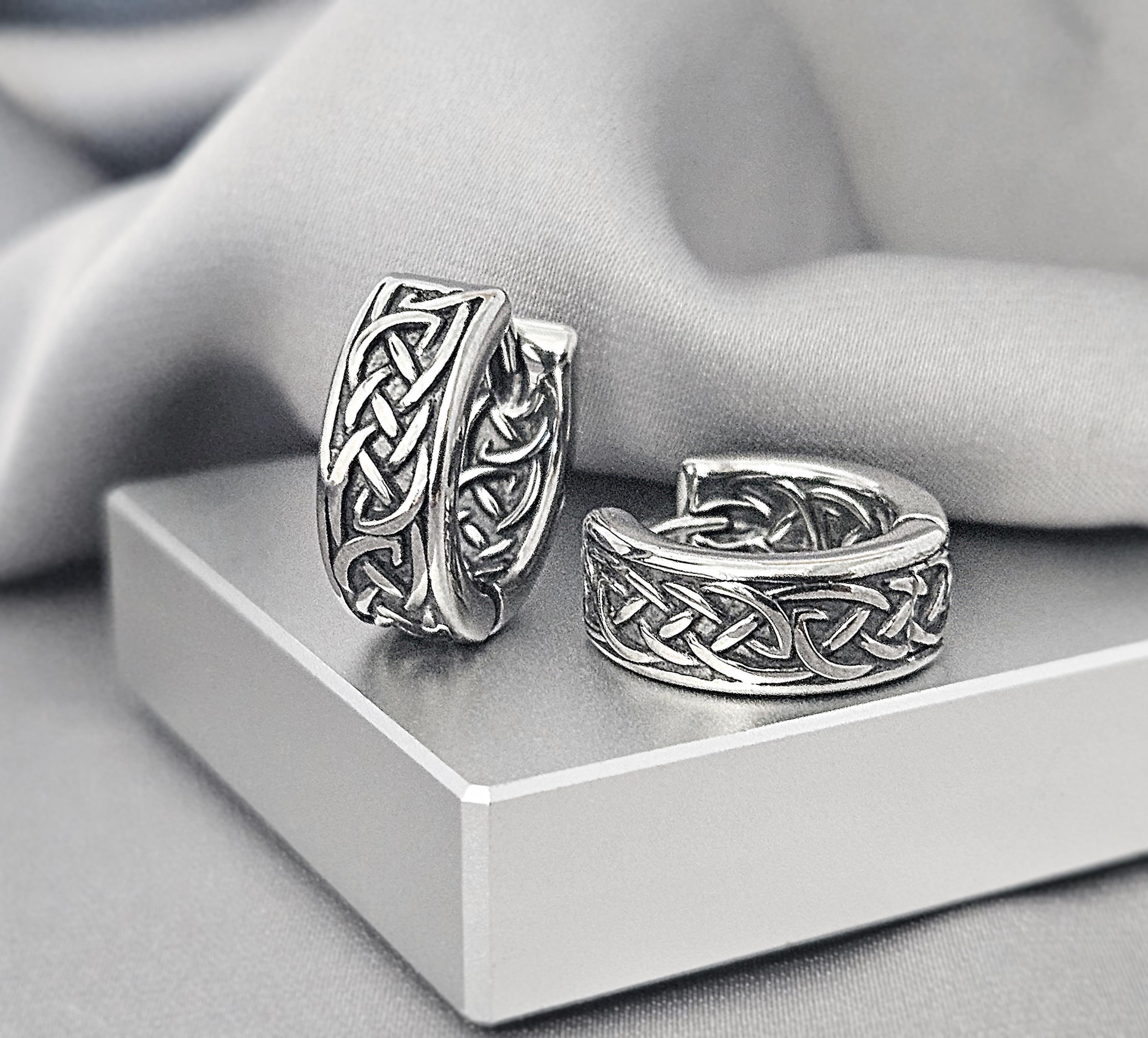 Viking Jewelry Accessory - Celtic braid hoop earrings, 8mm and 11 mm hoops, Viking earrings