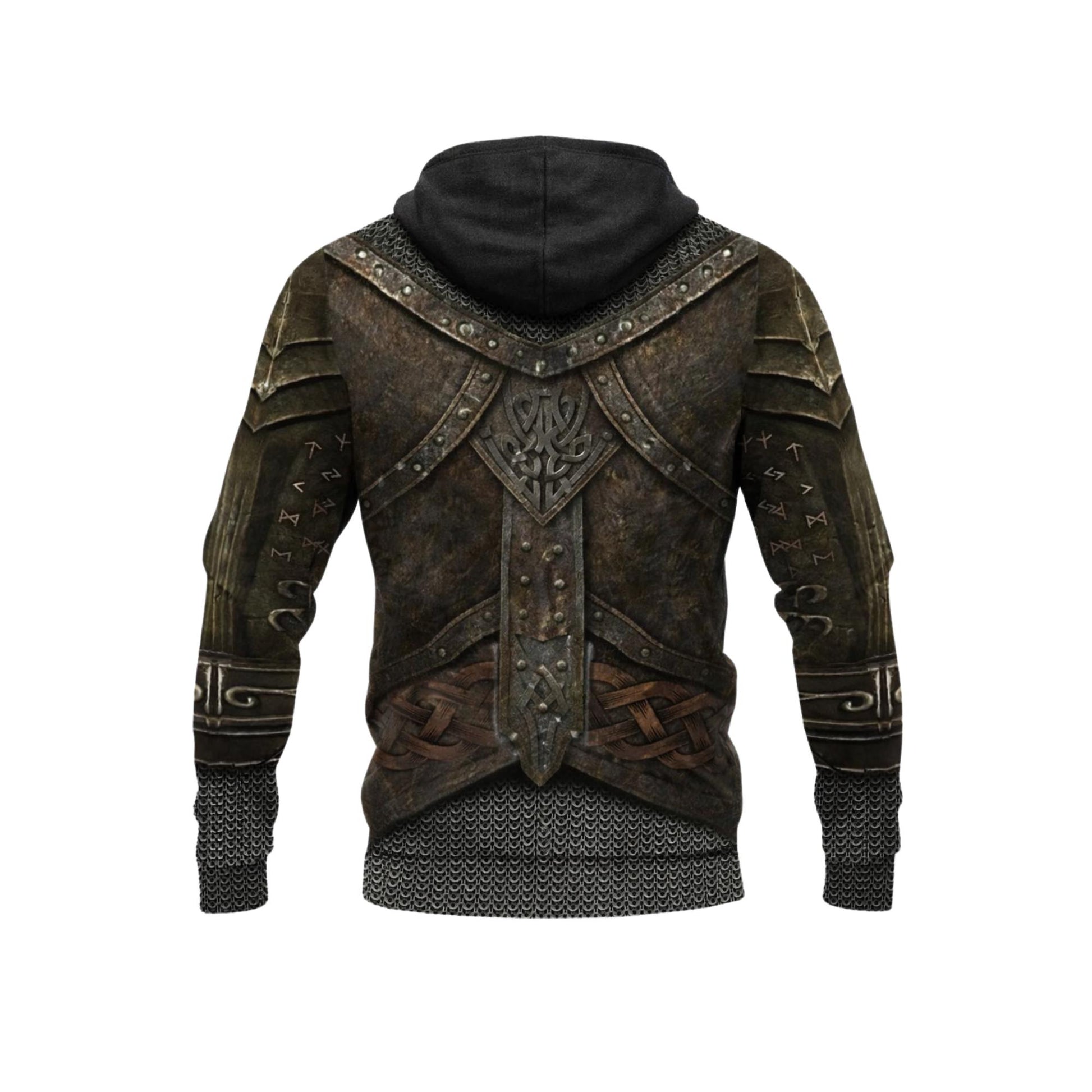 Viking Hoodie - Viking Armor Hoodie, Medieval Warrior All Over Print Pullover, Norse Axe Chainmail