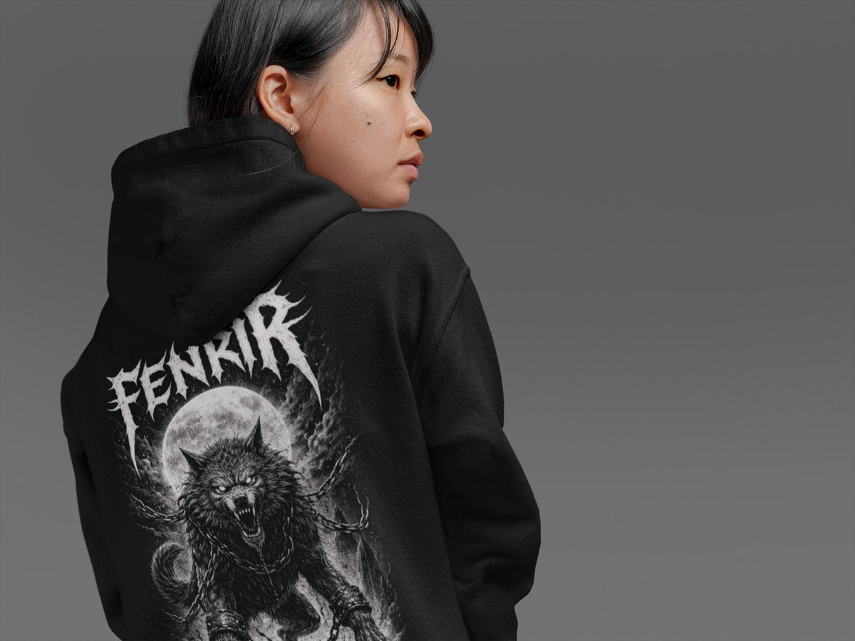 Viking Wolf Hoodie - Fenrir Wolf Hoodie: Norse Mythology Viking Sweatshirt, Ragnarok Wolf Dark
