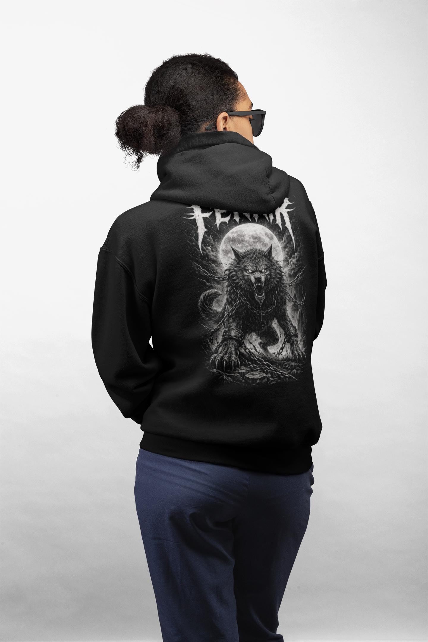 Viking Wolf Hoodie - Fenrir Wolf Hoodie: Norse Mythology Viking Sweatshirt, Ragnarok Wolf Dark