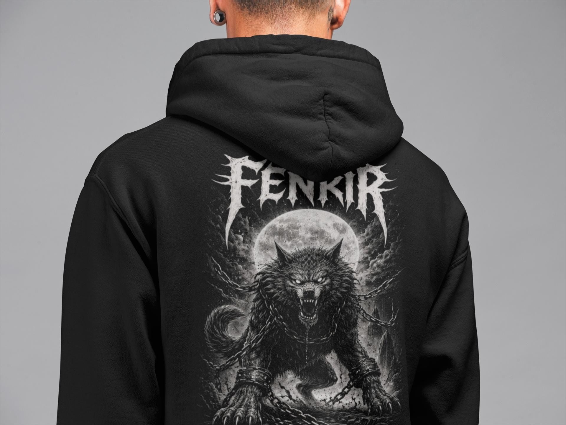 Viking Wolf Hoodie - Fenrir Wolf Hoodie: Norse Mythology Viking Sweatshirt, Ragnarok Wolf Dark