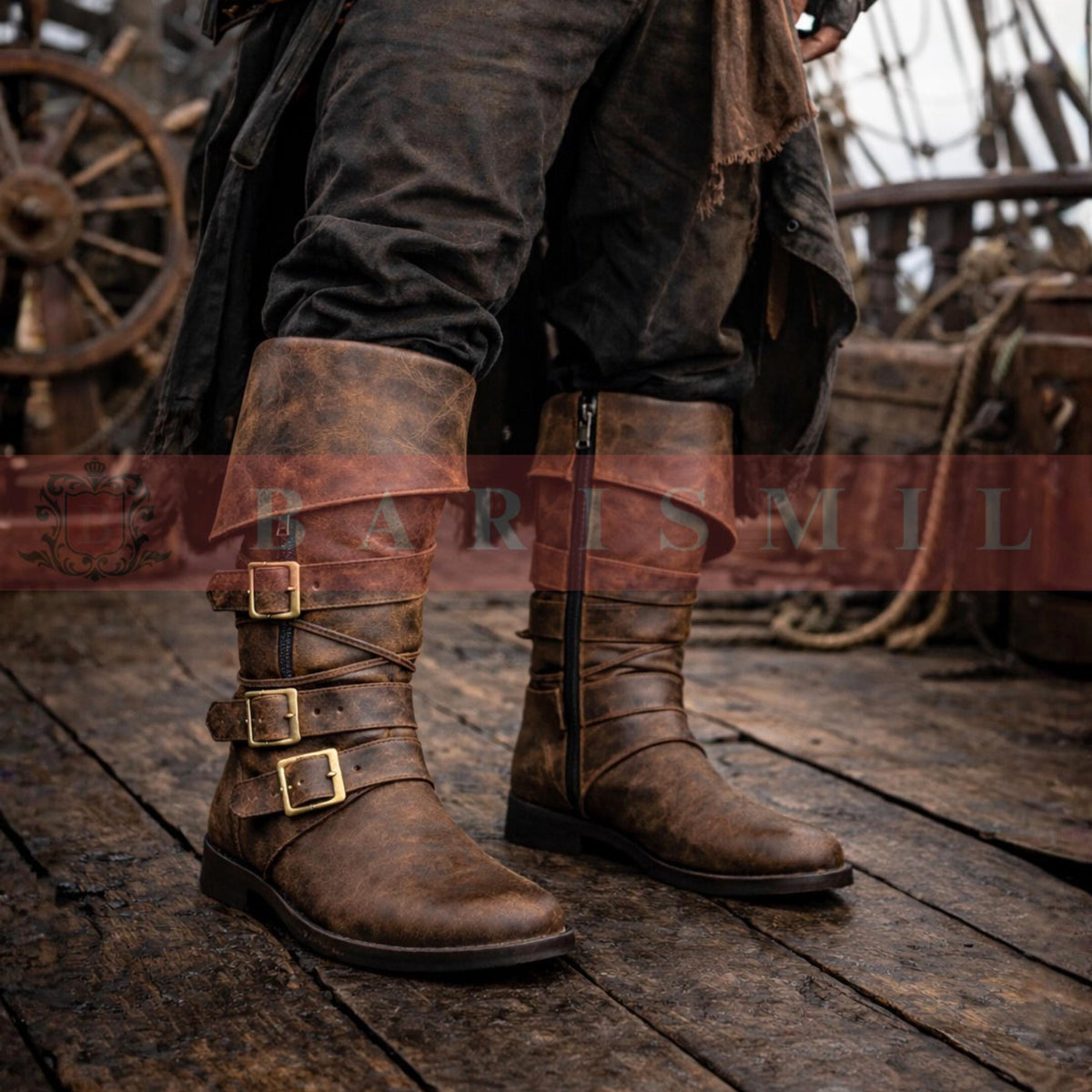 Viking Boots - Handmade Viking Leather Boots – Fur Trim Medieval Warrior Footwear