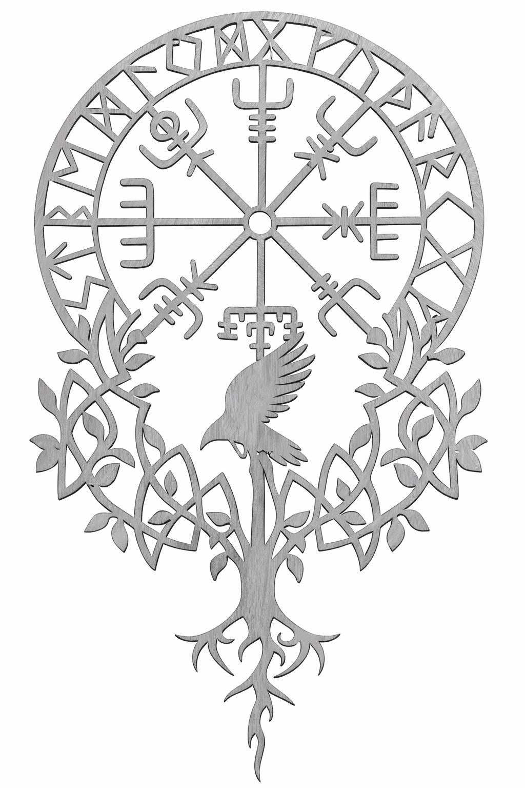 Viking Vegvisir Compass Blanket - Viking Vegvisir Tree of Life Wall Art, Norse Compass Raven Decor