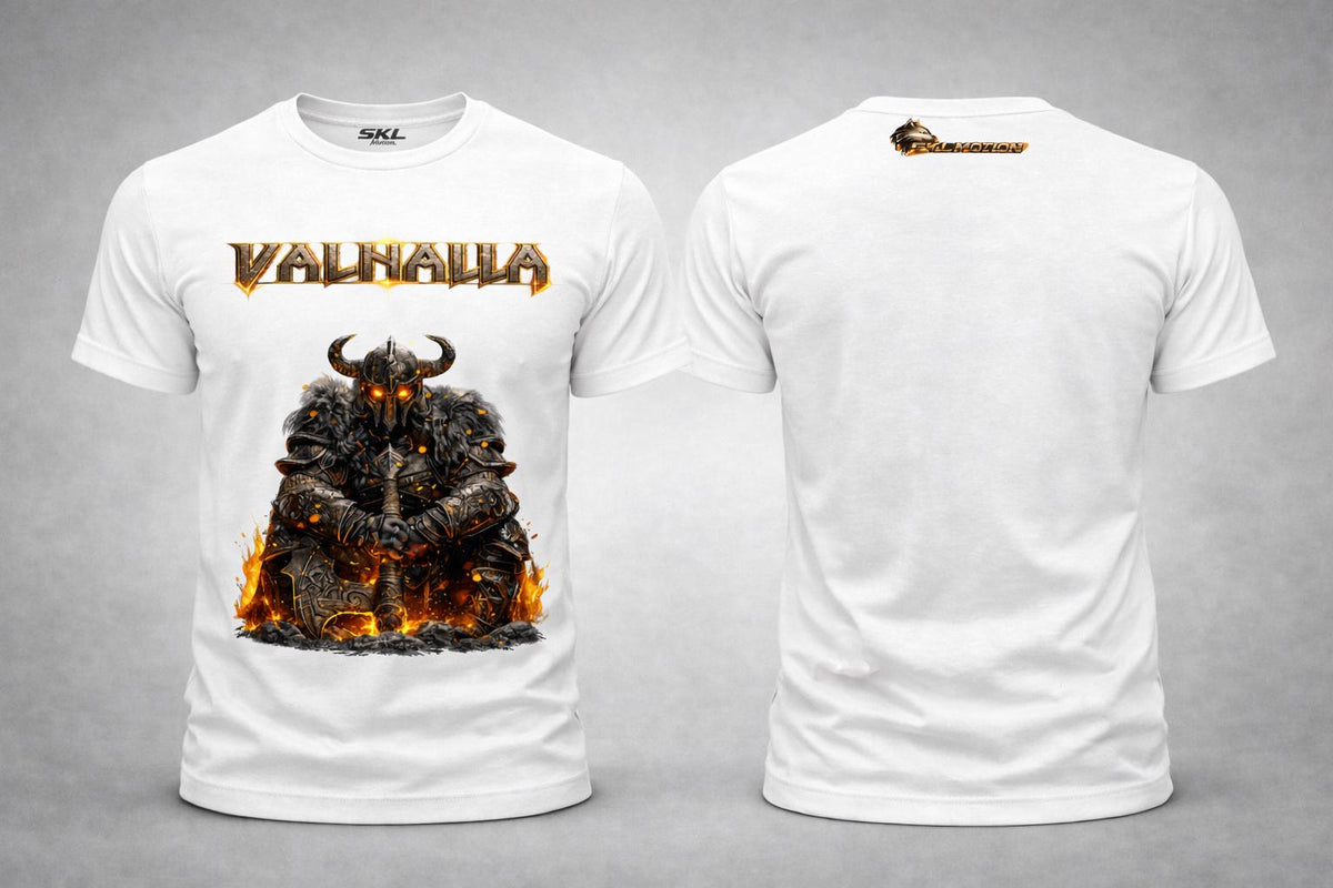 Viking Valhalla T-Shirt - Men's Viking Valhalla T-shirt, Norse Fire Warrior T-shirt, Dark Fantasy
