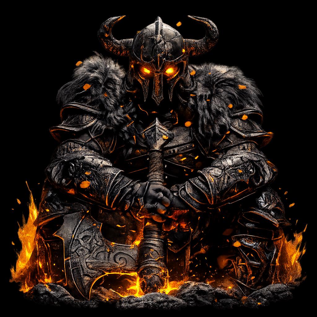 Viking Valhalla T-Shirt - Men's Viking Valhalla T-shirt, Norse Fire Warrior T-shirt, Dark Fantasy
