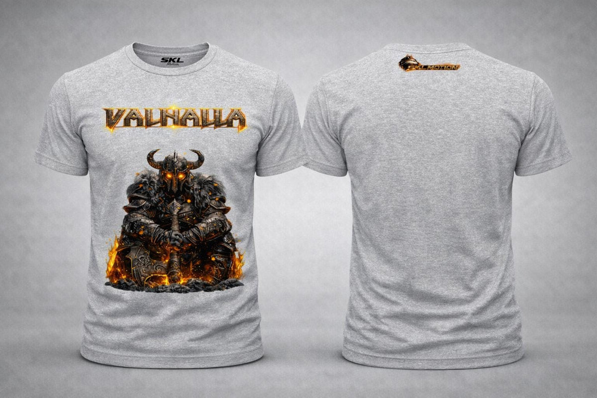 Viking Valhalla T-Shirt - Men's Viking Valhalla T-shirt, Norse Fire Warrior T-shirt, Dark Fantasy