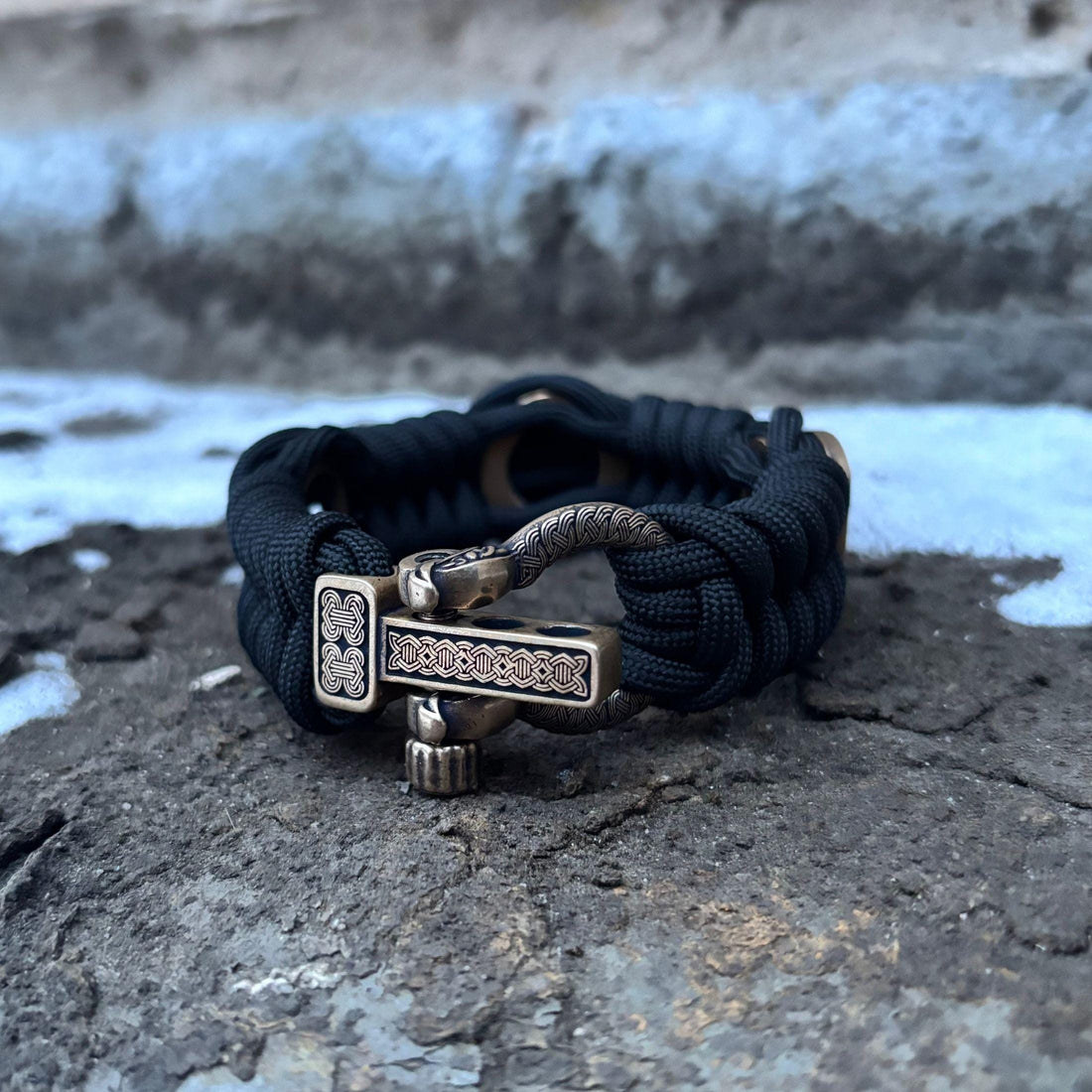 Viking Bracelet - Viking Sigurd and Fafnir Helm of Awe Paracord Bracelet Mens Jewelry gift for him