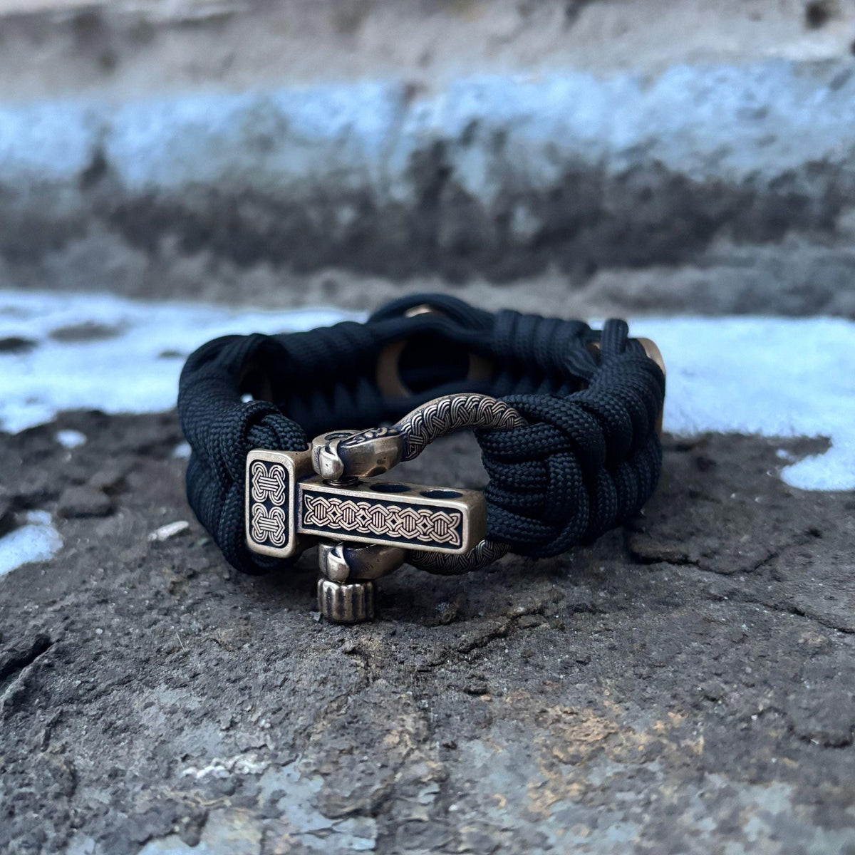 Viking Bracelet - Viking Sigurd and Fafnir Helm of Awe Paracord Bracelet Mens Jewelry gift for him