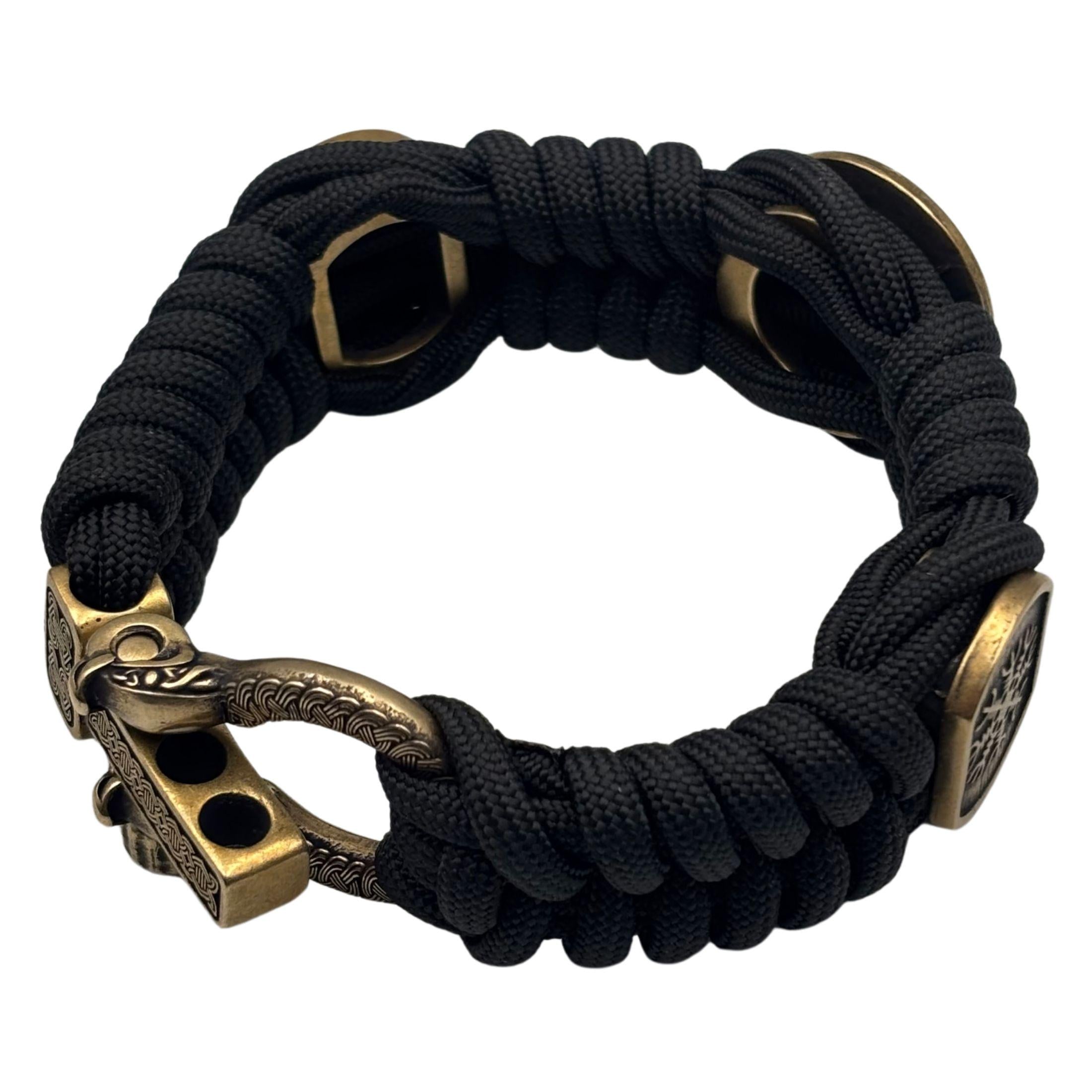 Viking Bracelet - Viking Sigurd and Fafnir Helm of Awe Paracord Bracelet Mens Jewelry gift for him
