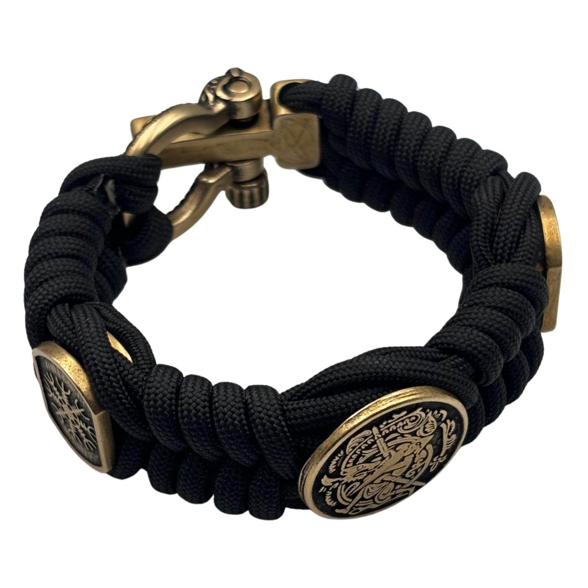 Viking Bracelet - Viking Sigurd and Fafnir Helm of Awe Paracord Bracelet Mens Jewelry gift for him