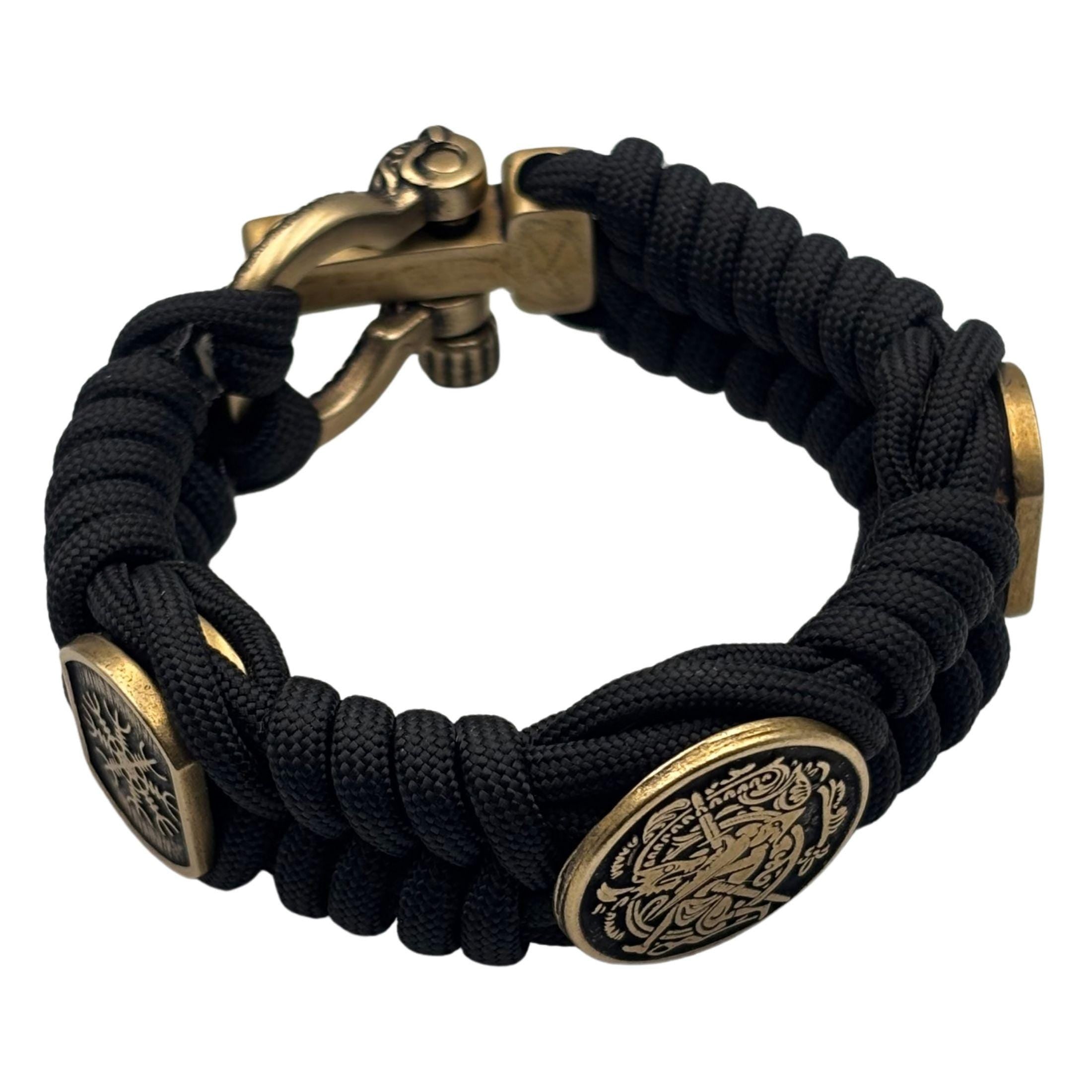 Viking Bracelet - Viking Sigurd and Fafnir Helm of Awe Paracord Bracelet Mens Jewelry gift for him