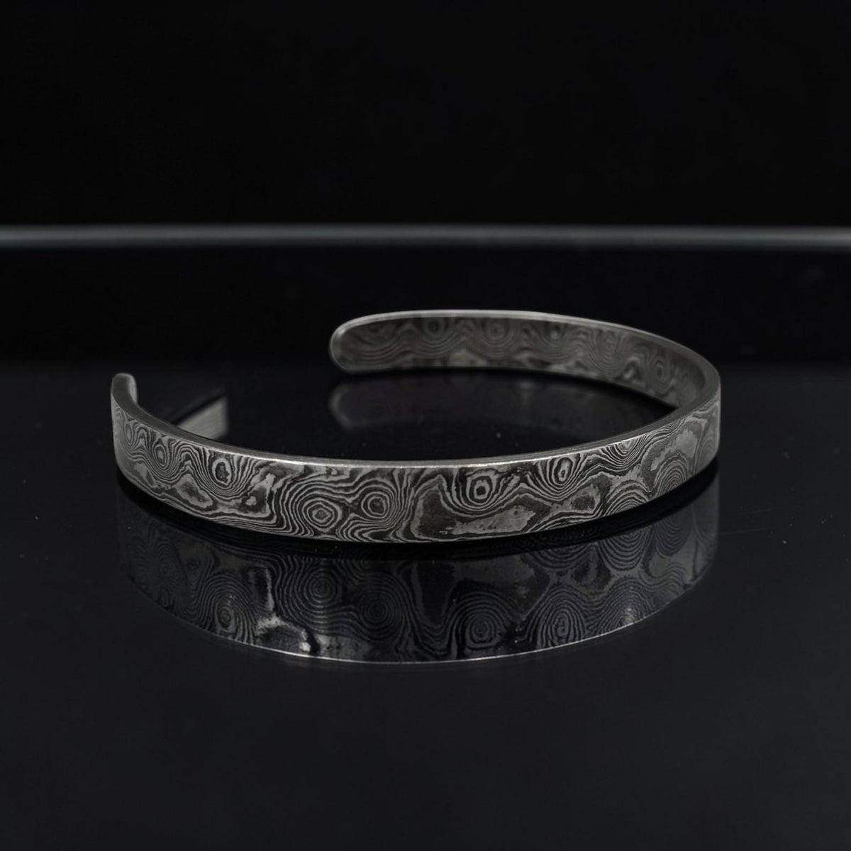 Viking Bracelet - Hand Forged Damascus Steel Cuff Bracelet with Copper Inlay Viking Bangle, Modern