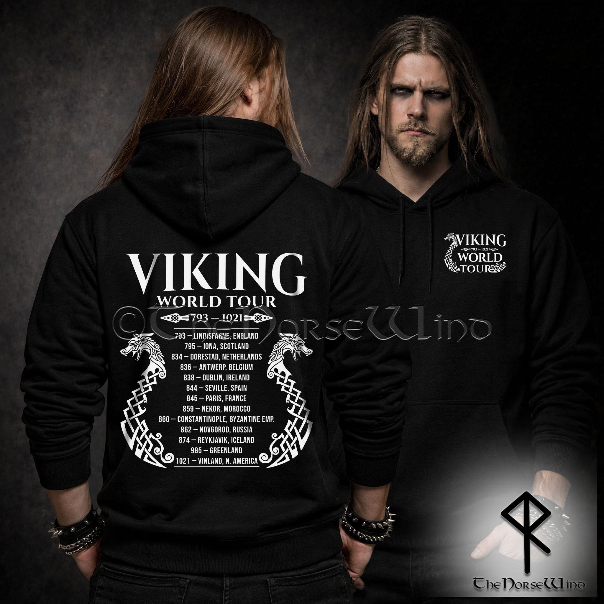 Viking Odin Hoodie - Viking Raven Vegvisir Hoodie, Norse Celtic Knotwork All Over Print Pullover