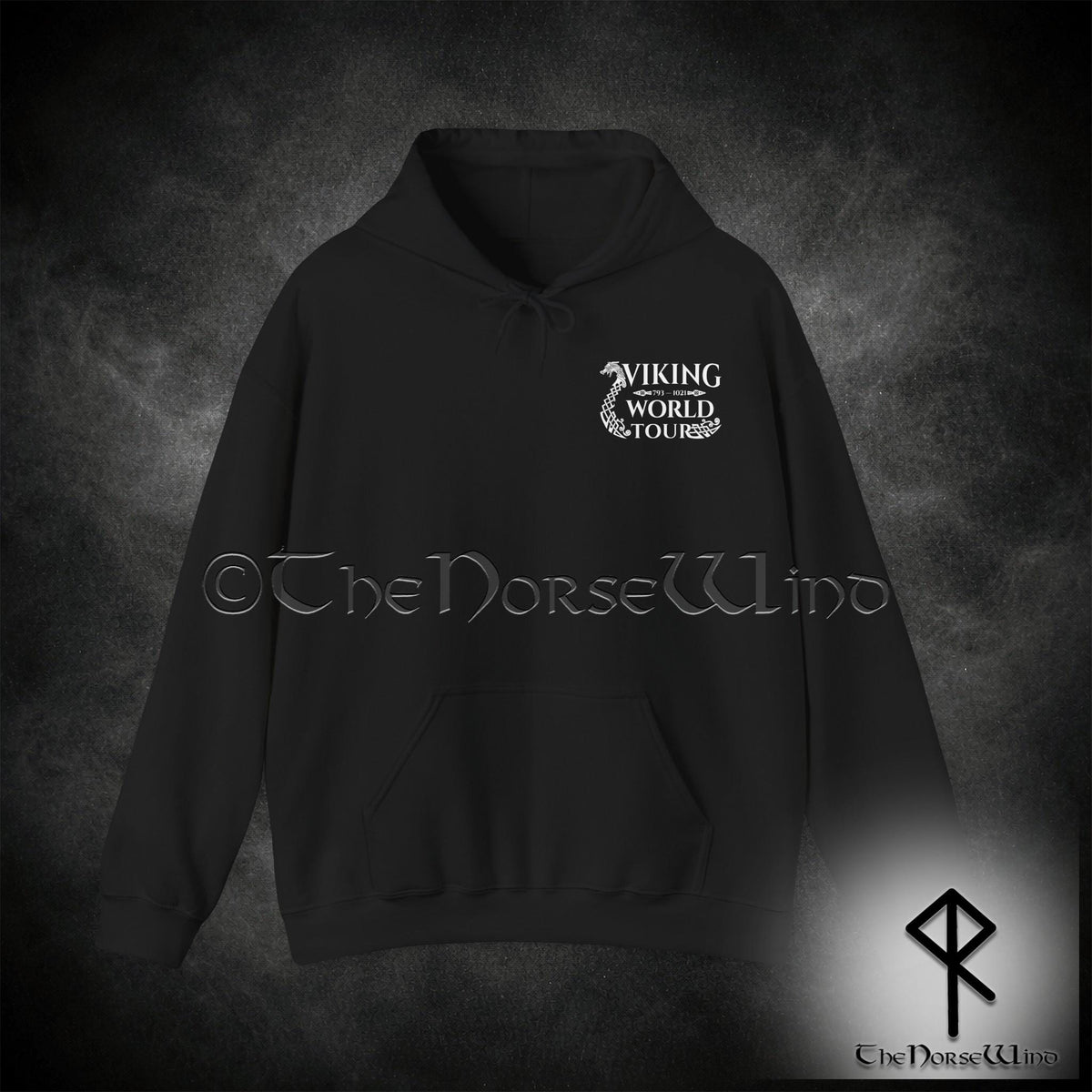 Viking Longship Hoodie - Viking World Tour Hoodie, Double-Sided Norse Longship Tour Dates, Norse