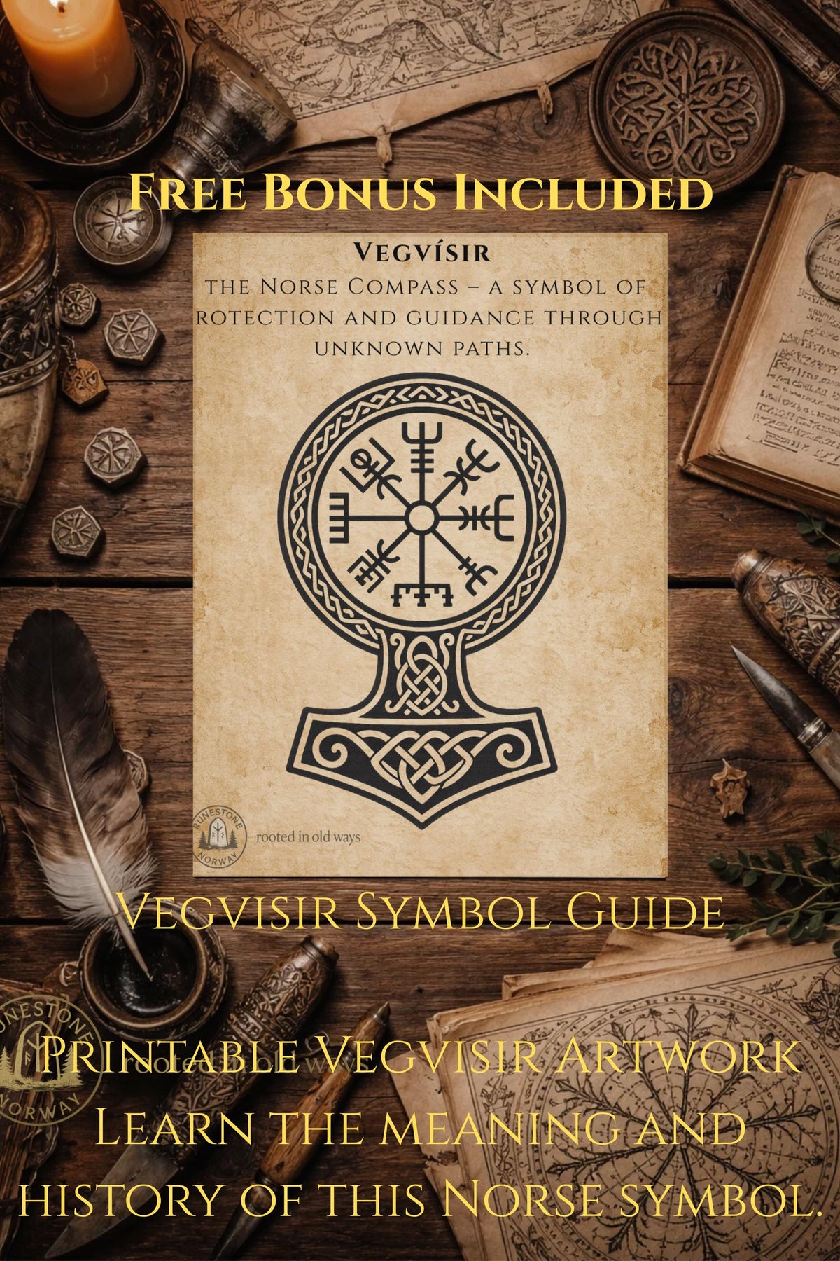 Viking Thor's Hammer Hoodie - Viking Hoodie Men Vegvisir Compass Mjolnir Thor Hammer Norse